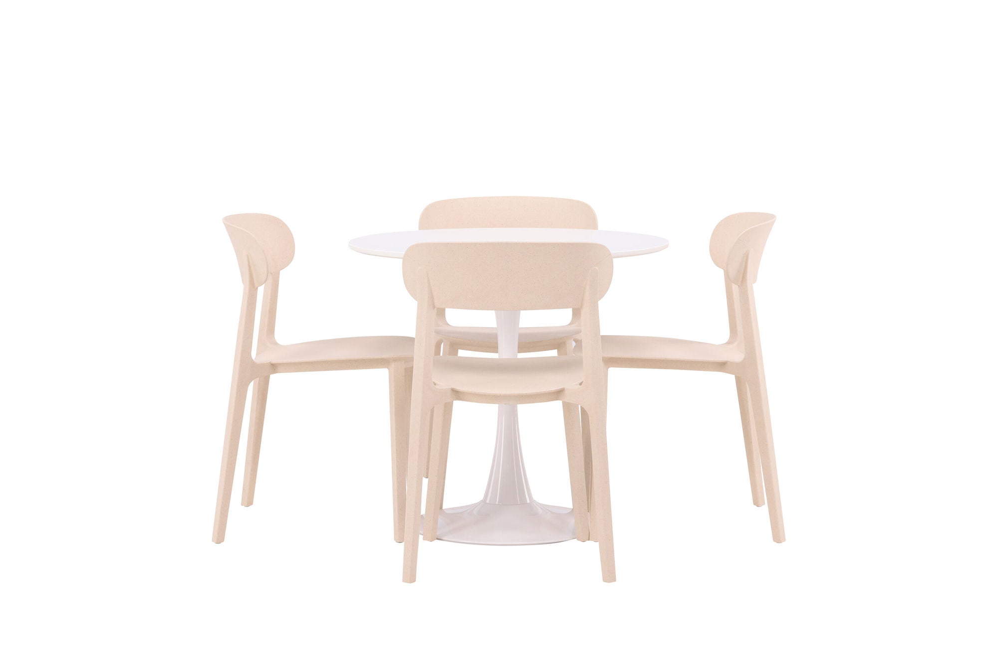Venture Home Hamden spisebord - White MDF+Åstol Spisebordsstol - Nature Wood plastic composite_4