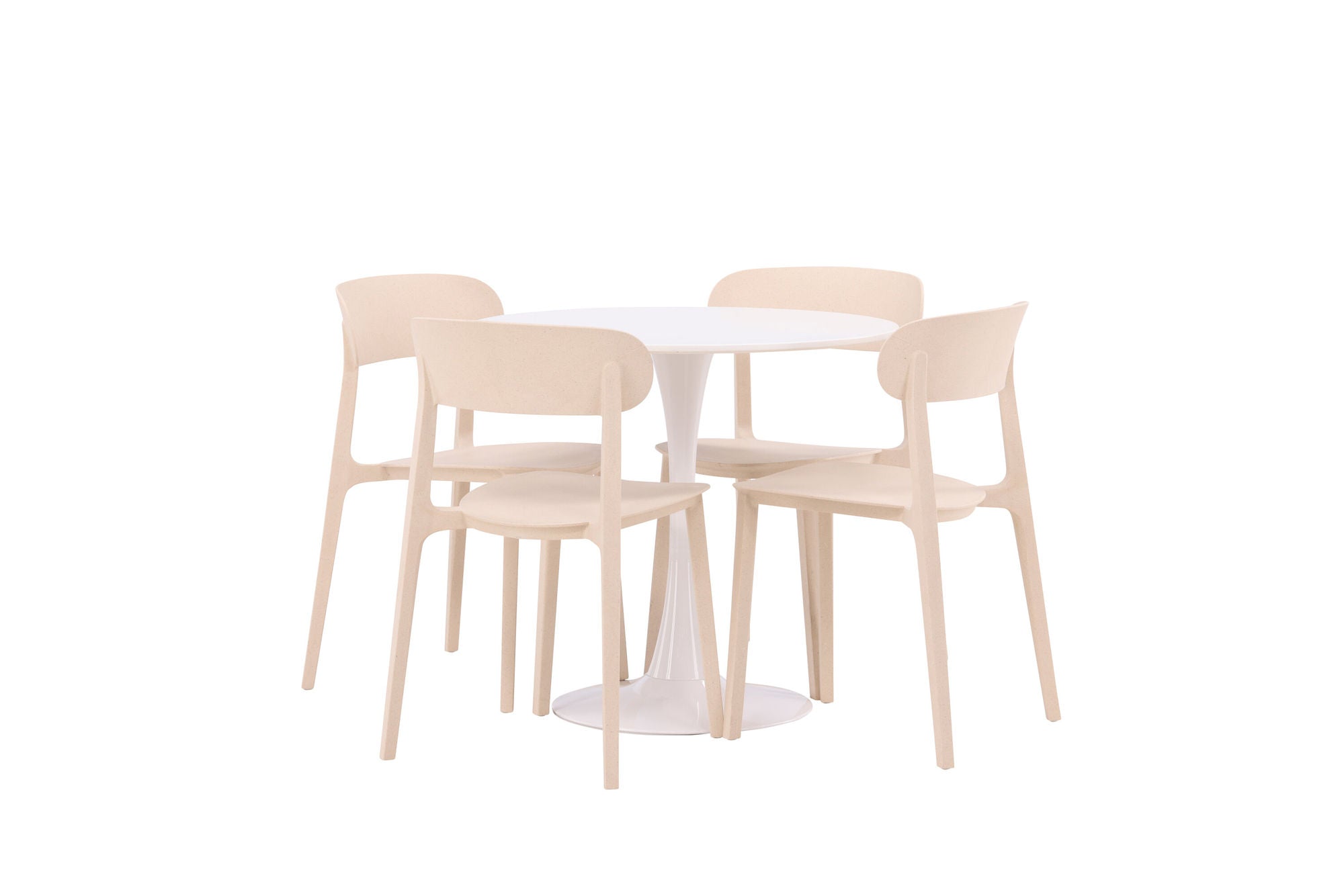 Venture Home Hamden spisebord - White MDF+Åstol Spisebordsstol - Nature Wood plastic composite_4