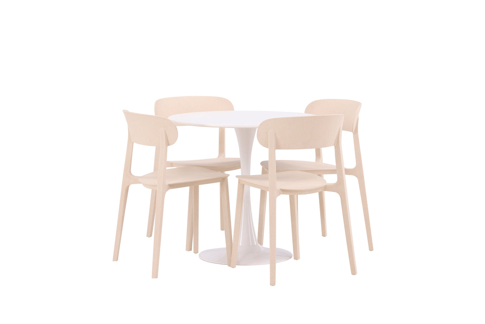 Venture Home Hamden spisebord - White MDF+Åstol Spisebordsstol - Nature Wood plastic composite_4
