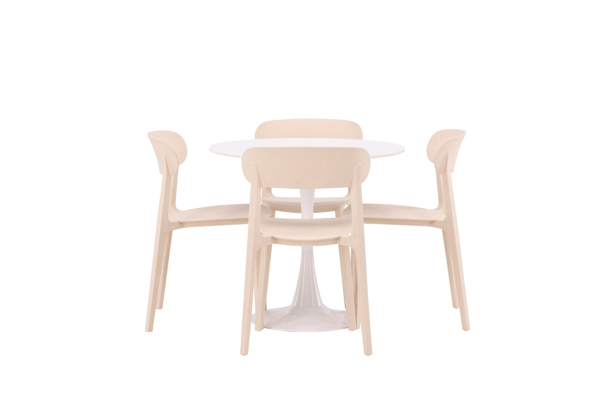 Venture Home Hamden spisebord - White MDF+Åstol Spisebordsstol - Nature Wood plastic composite_4