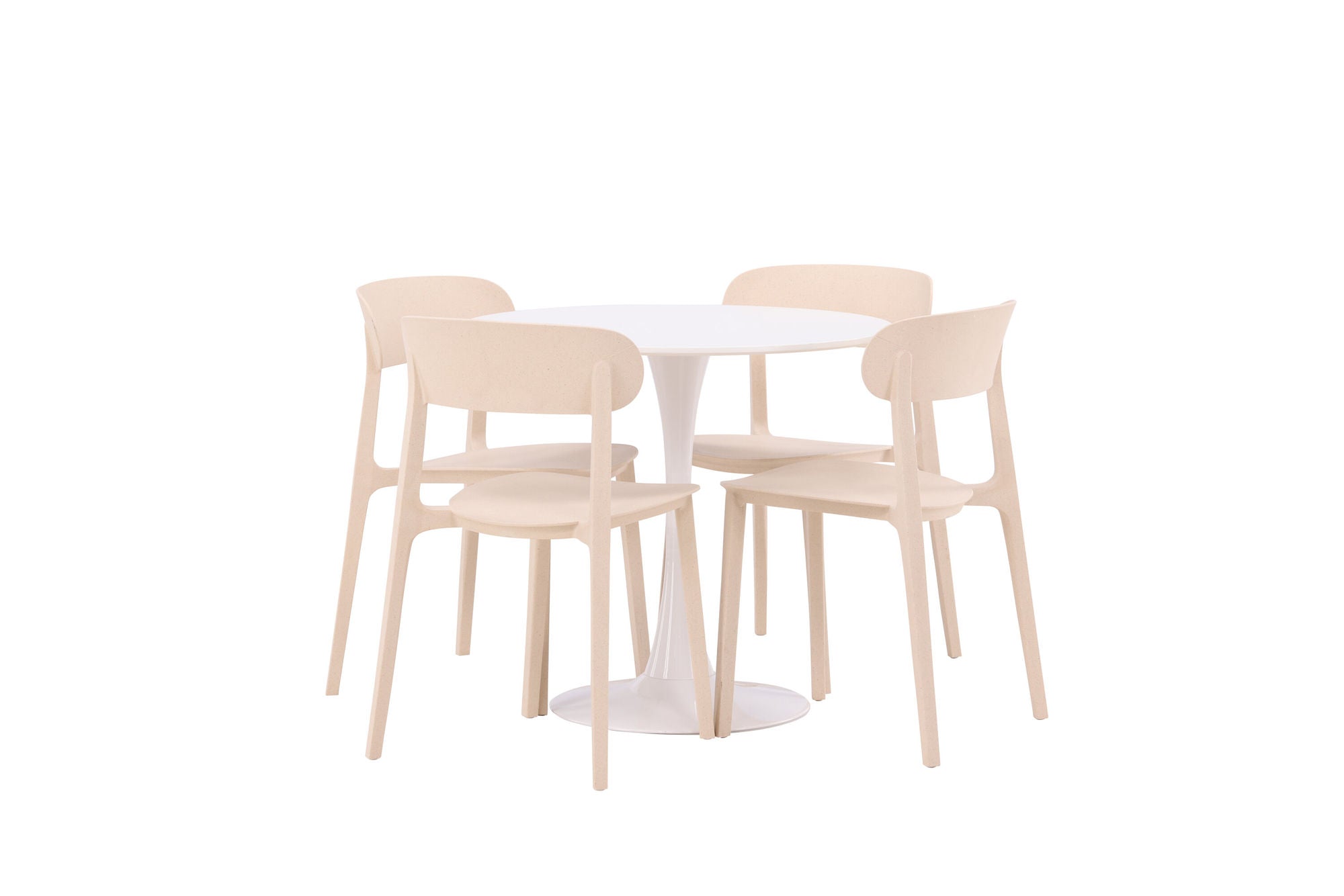 Venture Home Hamden spisebord - White MDF+Åstol Spisebordsstol - Nature Wood plastic composite_4
