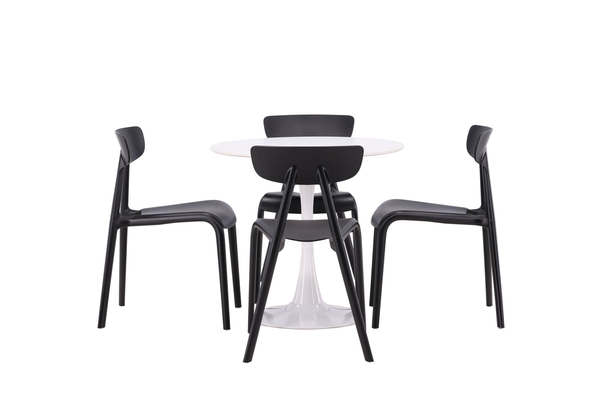 Venture Home Hamden spisebord - White MDF+Ursholmen Spisebordsstol - Black Polypropylene_4