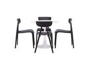 Venture Home Hamden spisebord - White MDF+Ursholmen Spisebordsstol - Black Polypropylene_4
