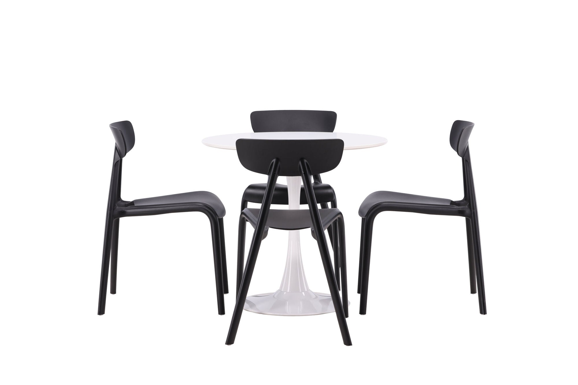 Venture Home Hamden spisebord - White MDF+Ursholmen Spisebordsstol - Black Polypropylene_4