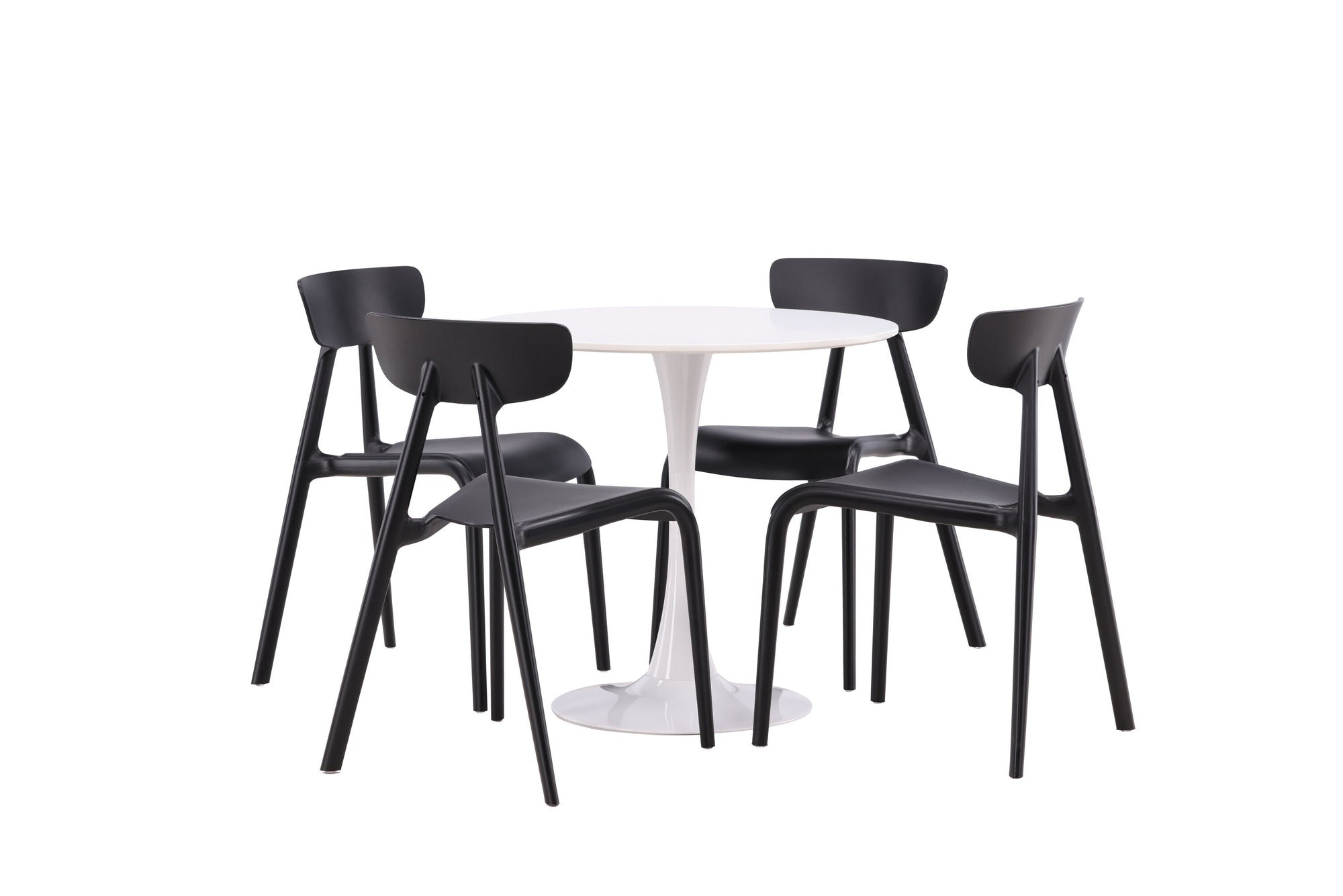 Venture Home Hamden spisebord - White MDF+Ursholmen Spisebordsstol - Black Polypropylene_4