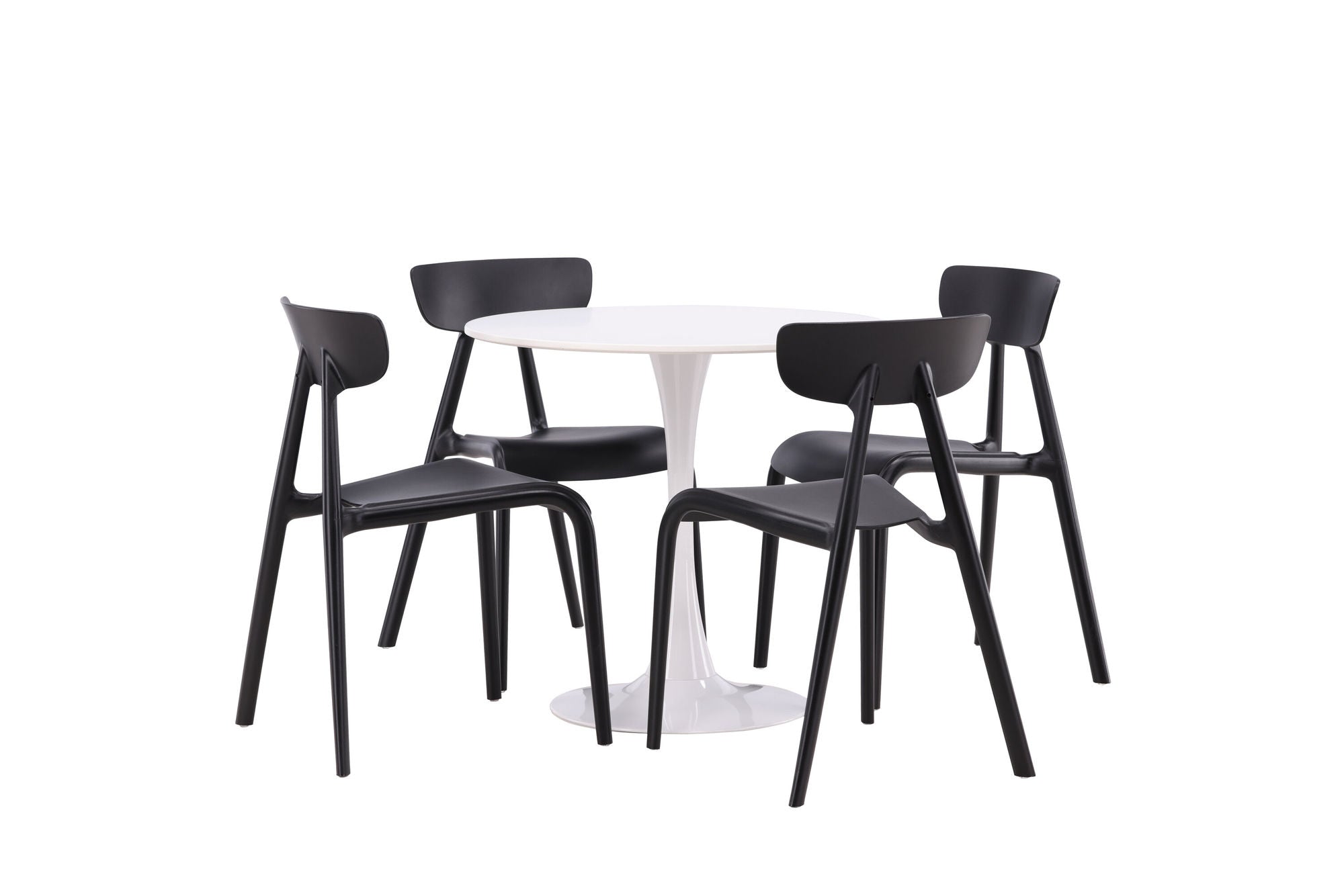 Venture Home Hamden spisebord - White MDF+Ursholmen Spisebordsstol - Black Polypropylene_4