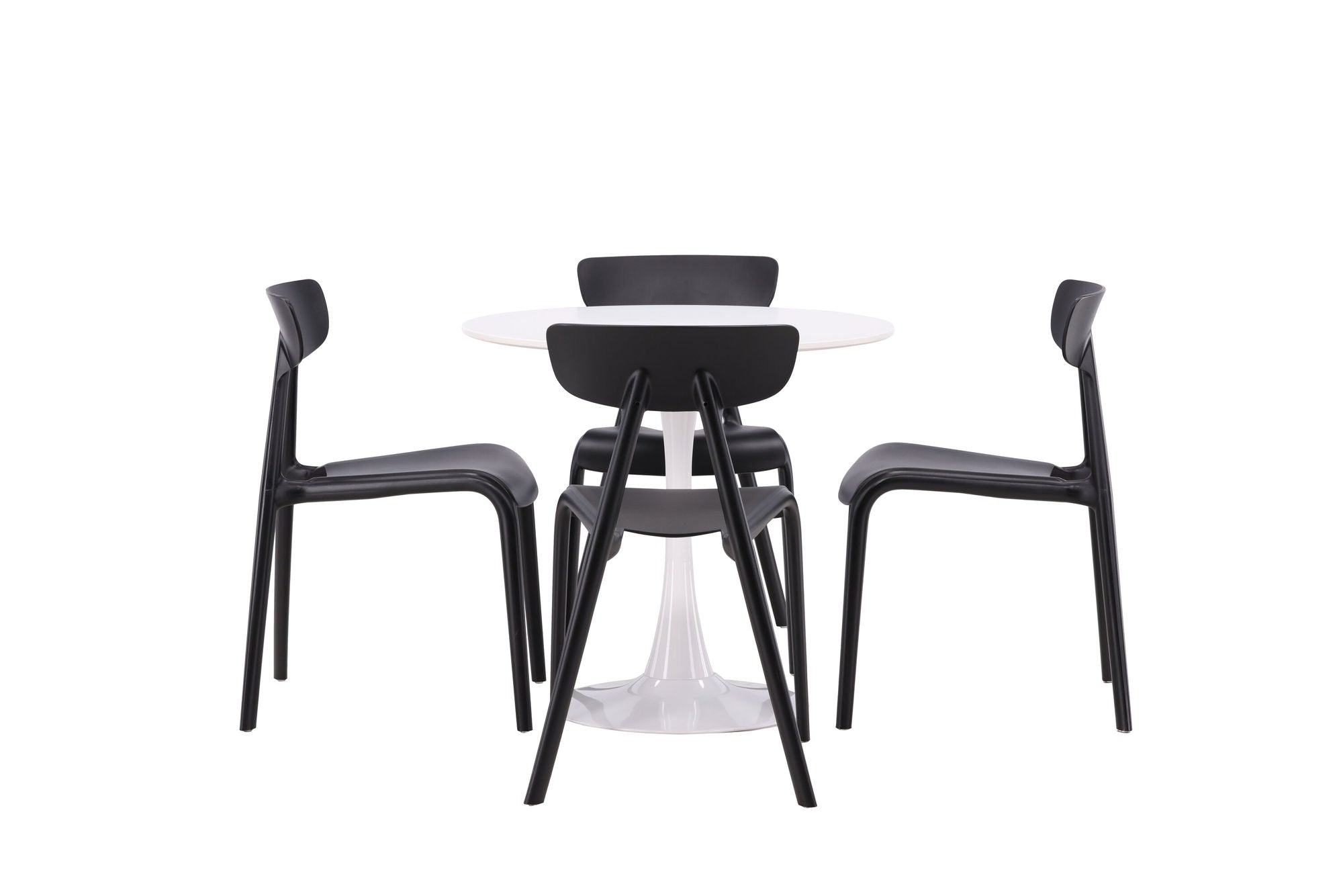 Venture Home Hamden spisebord - White MDF+Ursholmen Spisebordsstol - Black Polypropylene_4