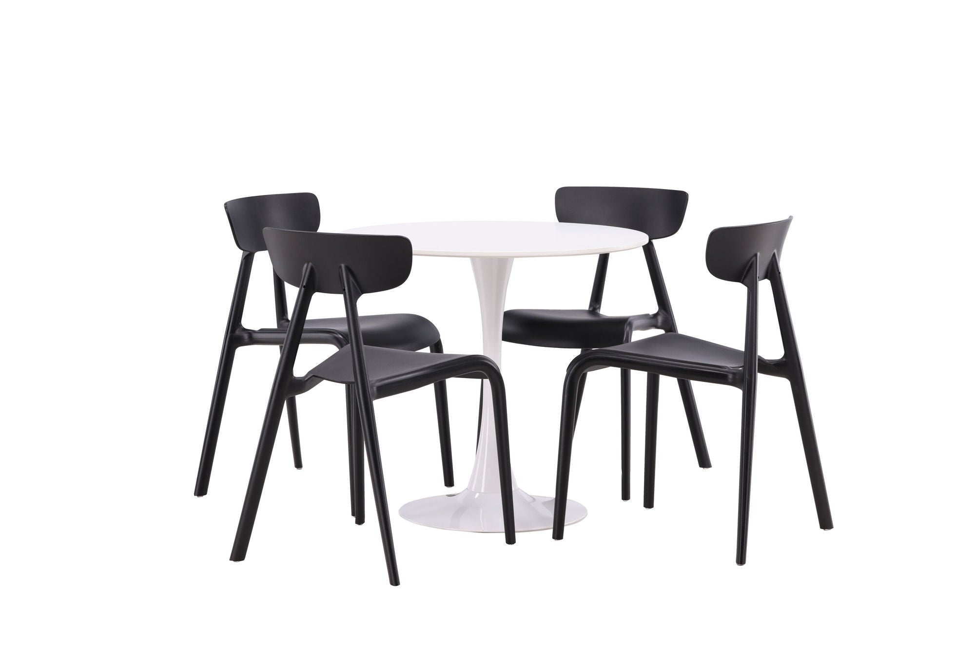 Venture Home Hamden spisebord - White MDF+Ursholmen Spisebordsstol - Black Polypropylene_4