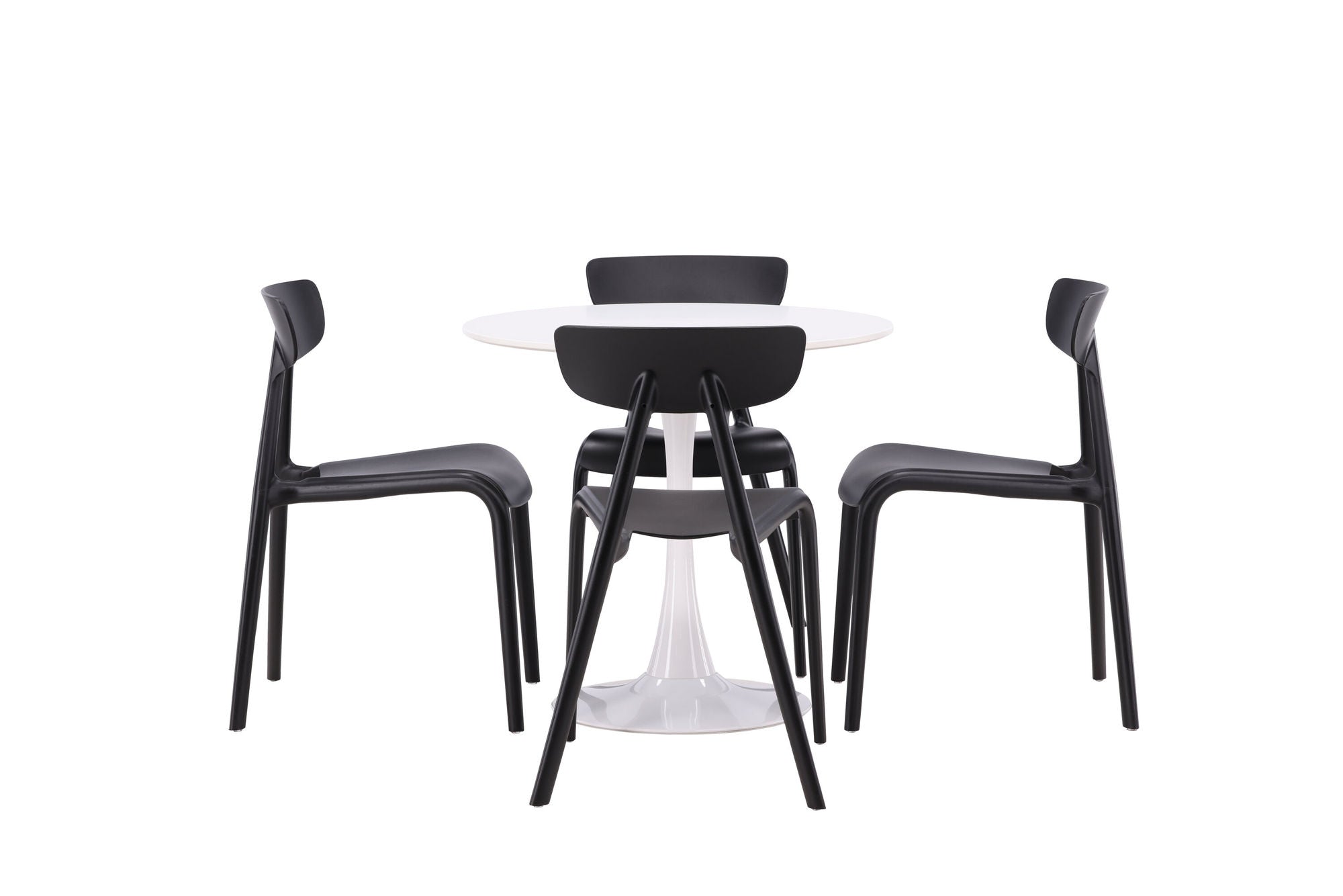 Venture Home Hamden spisebord - White MDF+Ursholmen Spisebordsstol - Black Polypropylene_4