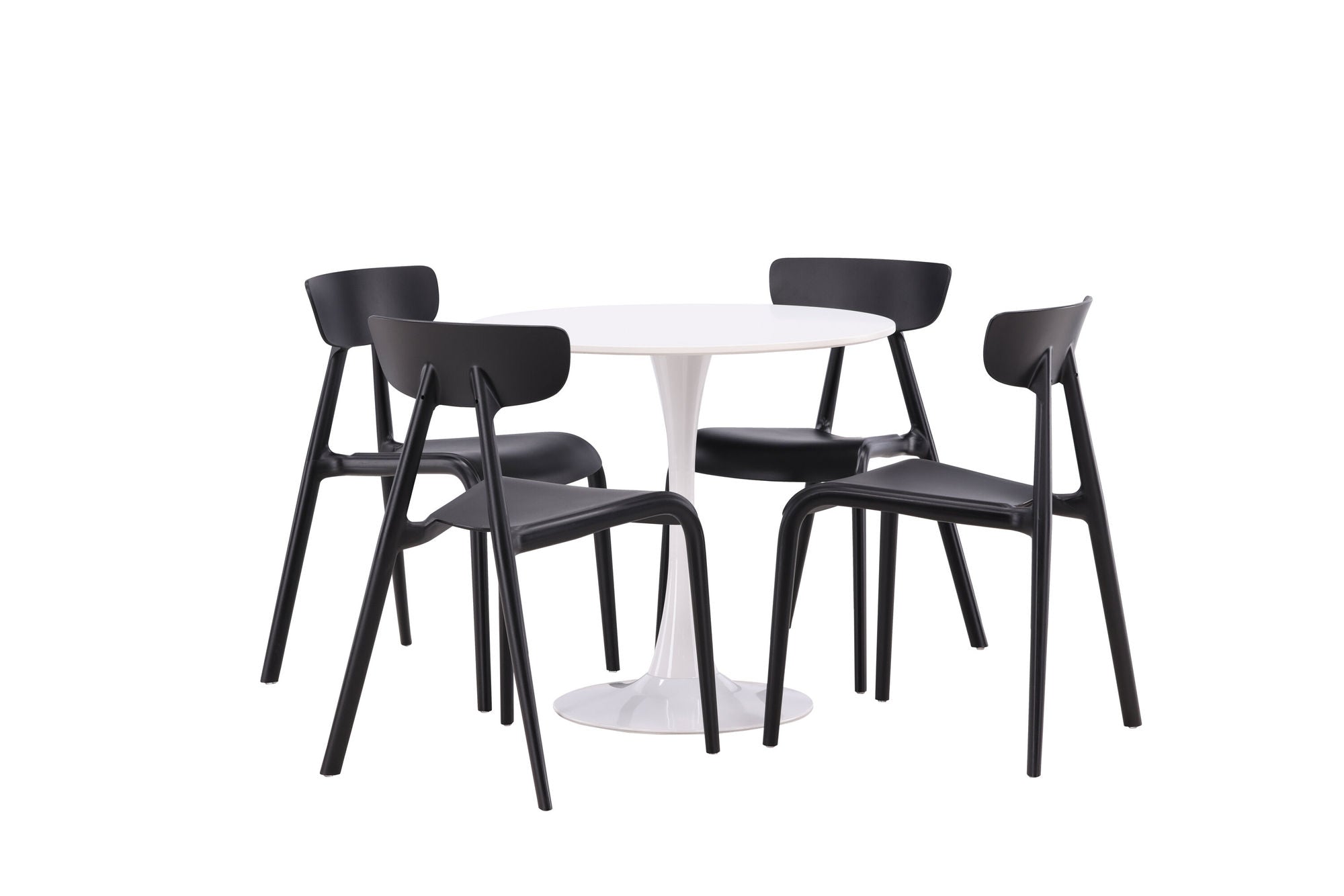 Venture Home Hamden spisebord - White MDF+Ursholmen Spisebordsstol - Black Polypropylene_4