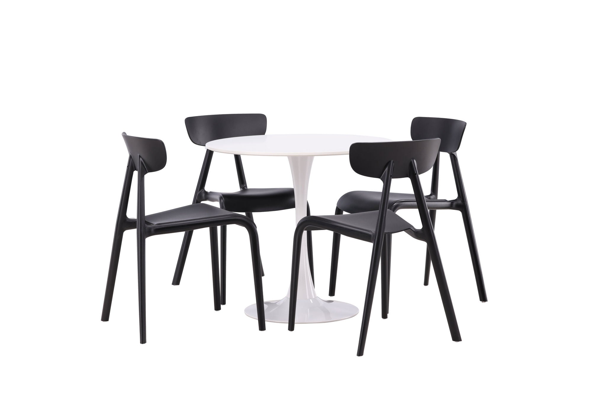 Venture Home Hamden spisebord - White MDF+Ursholmen Spisebordsstol - Black Polypropylene_4