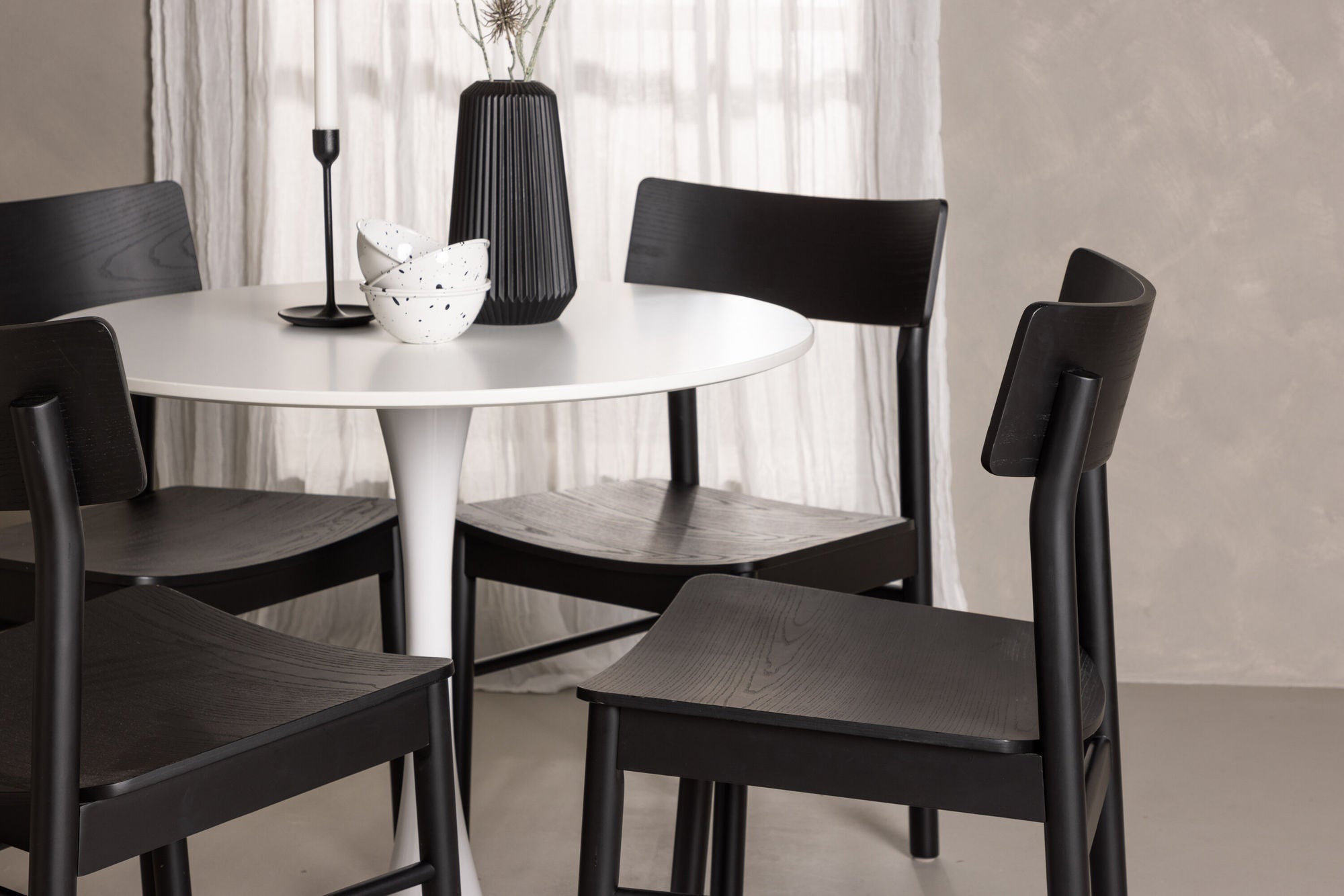 Venture Home Hamden spisebord - White MDF+Montros Spisebordsstol - Natural / Natural Rubberwood_4