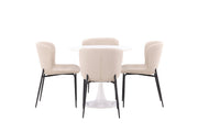 Venture Home Hamden spisebord - White MDF+Modesto Spisebordsstol - Beige / Beige Boucle_4