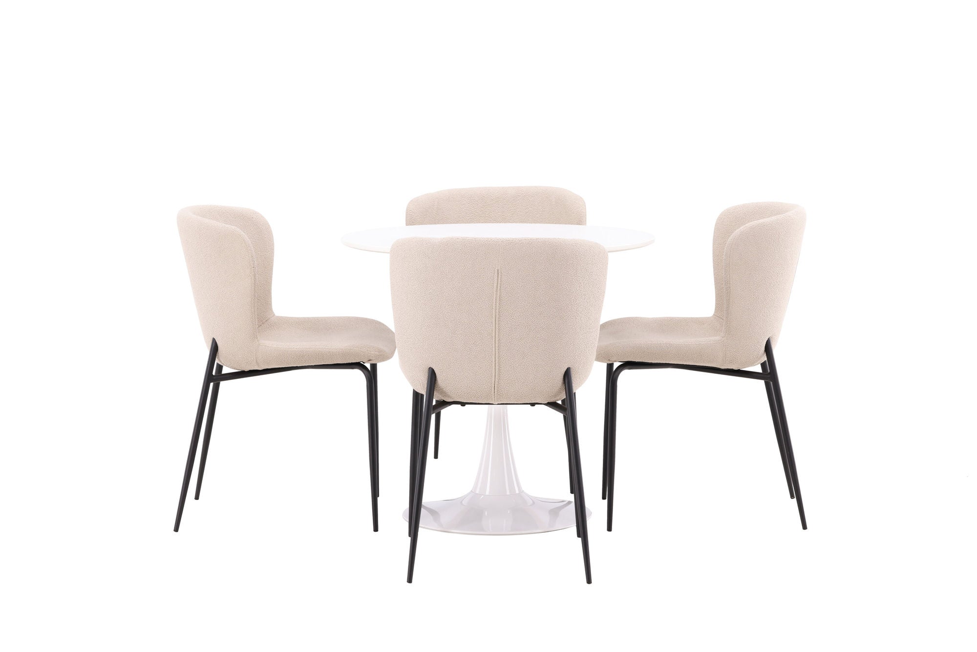 Venture Home Hamden spisebord - White MDF+Modesto Spisebordsstol - Beige / Beige Boucle_4