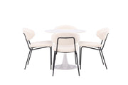 Venture Home Hamden spisebord - White MDF+Chico Spisebordsstol - Black / White Boucle_4
