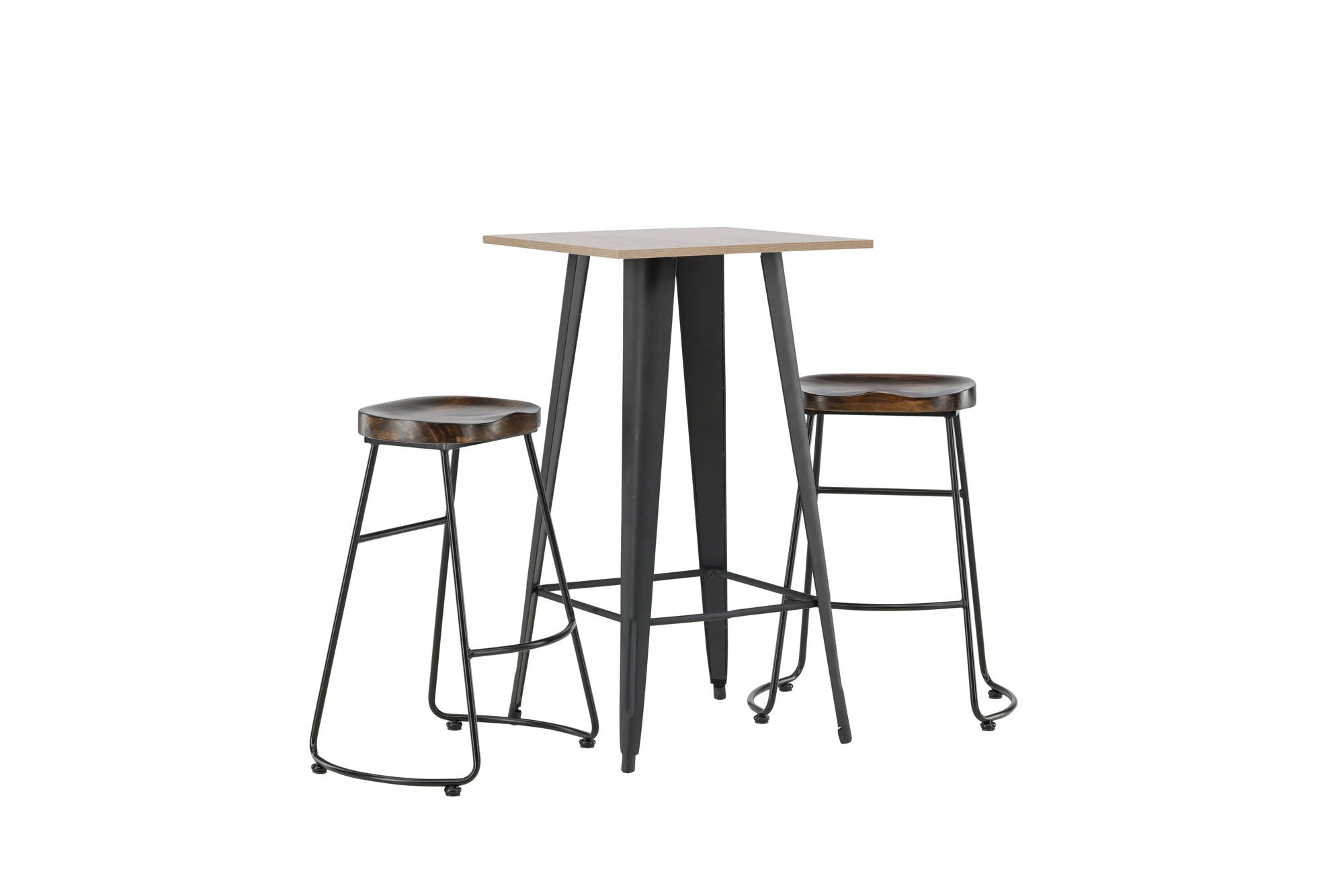 Venture Home Tempe Bar bord - Black / Nature MDF +Ozark Bar stol - Zinklook / Dark Walnut Wood _2