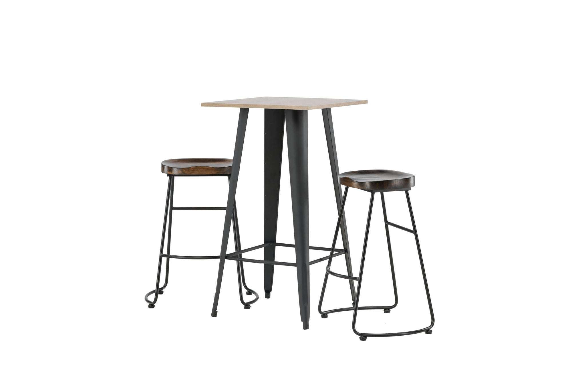 Venture Home Tempe Bar bord - Black / Nature MDF +Ozark Bar stol - Zinklook / Dark Walnut Wood _2