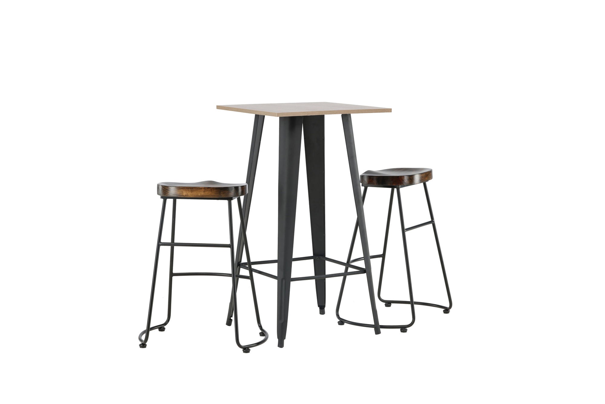 Venture Home Tempe Bar bord - Black / Nature MDF +Ozark Bar stol - Zinklook / Dark Walnut Wood _2