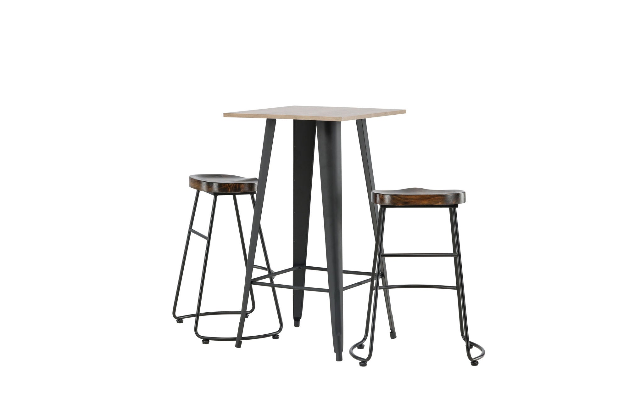 Venture Home Tempe Bar bord - Black / Nature MDF +Ozark Bar stol - Zinklook / Dark Walnut Wood _2