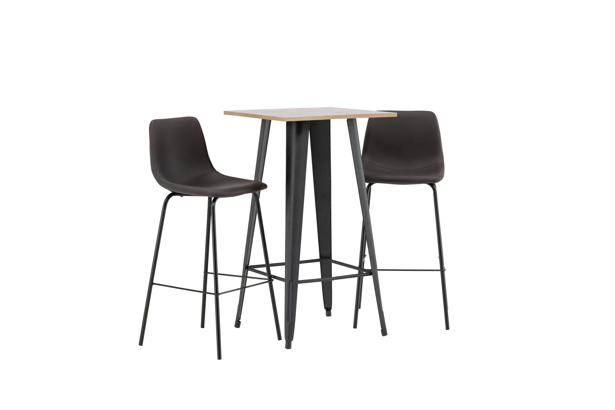 Venture Home Tempe Bar bord - Black / Nature MDF +Alexi Bar stol - Matte black / Dark brown PU _2