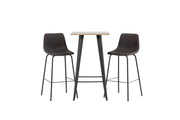 Venture Home Tempe Bar bord - Black / Nature MDF +Alexi Bar stol - Matte black / Dark brown PU _2