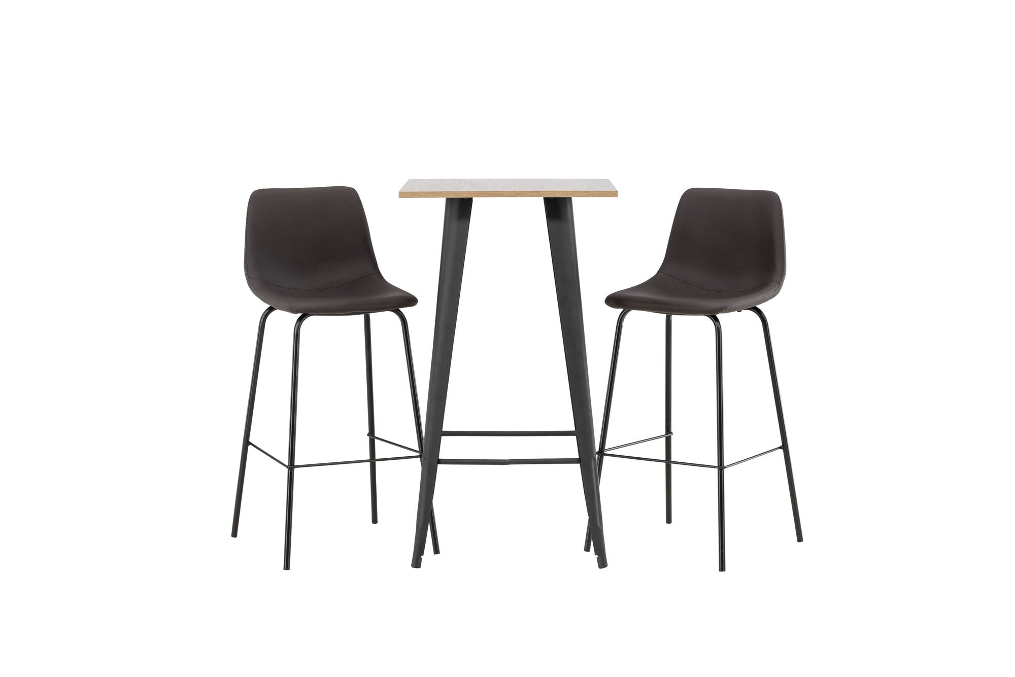 Venture Home Tempe Bar bord - Black / Nature MDF +Alexi Bar stol - Matte black / Dark brown PU _2