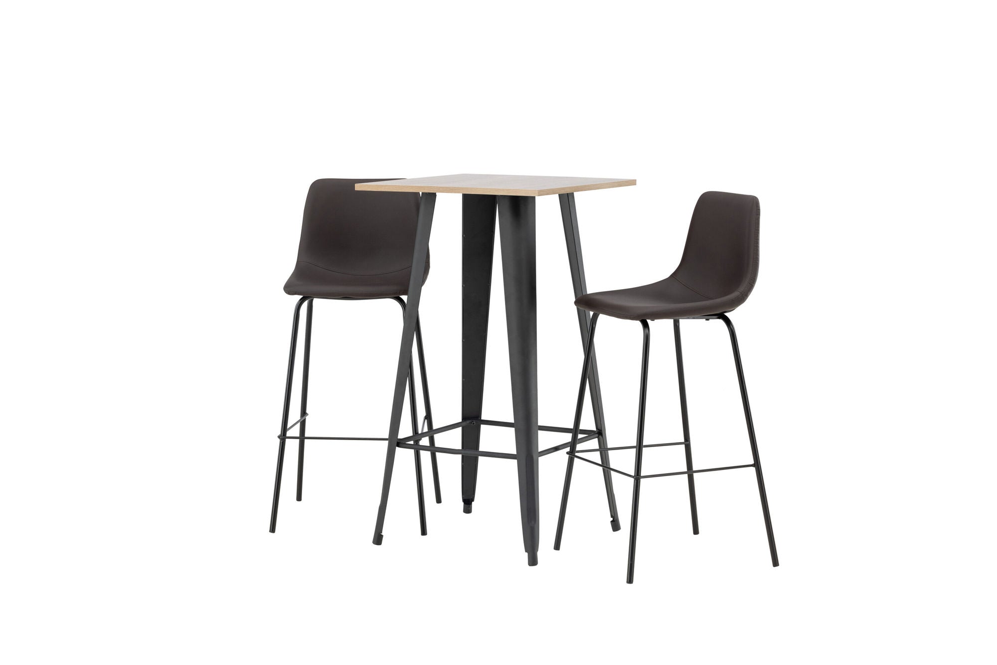 Venture Home Tempe Bar bord - Black / Nature MDF +Alexi Bar stol - Matte black / Dark brown PU _2