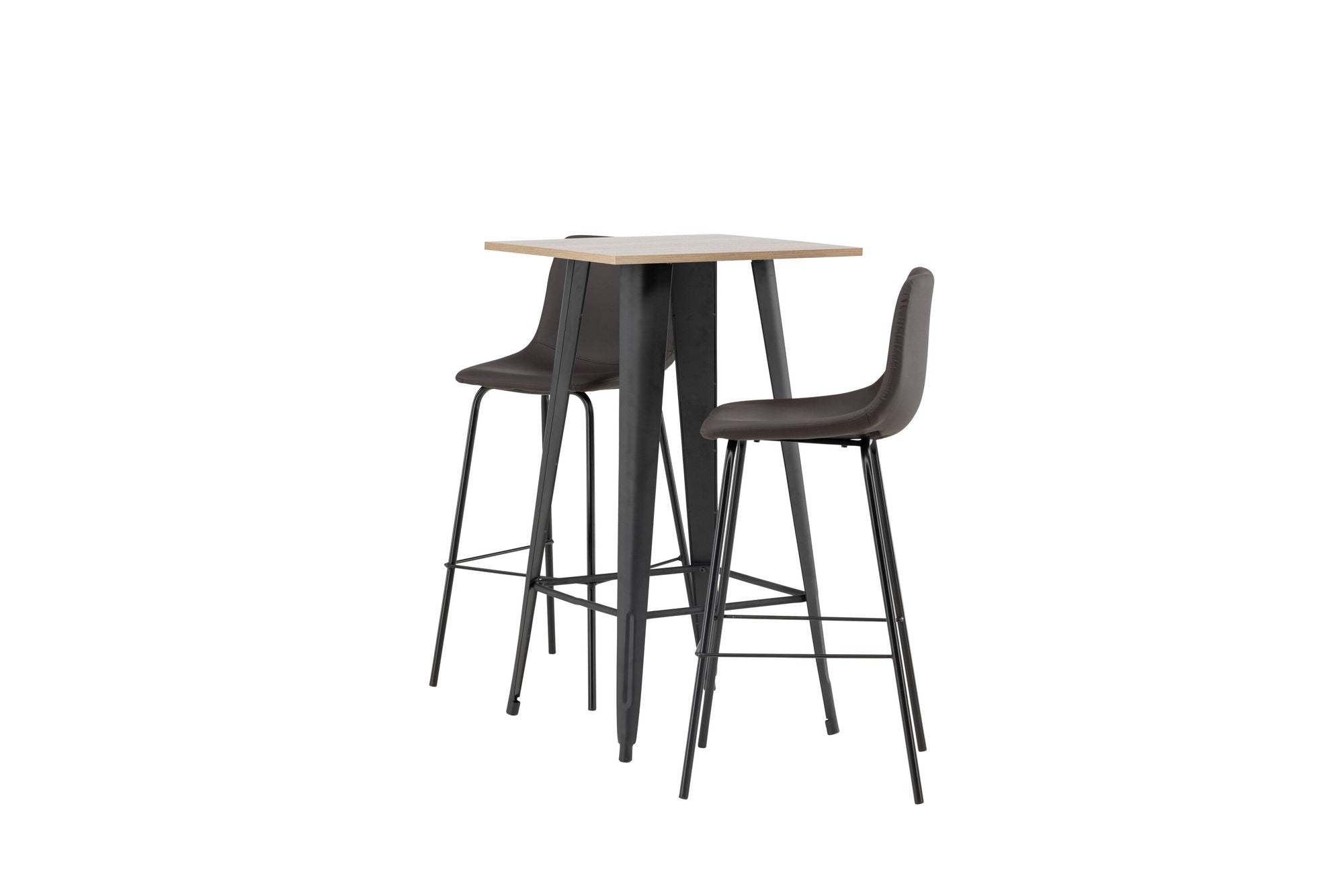 Venture Home Tempe Bar bord - Black / Nature MDF +Alexi Bar stol - Matte black / Dark brown PU _2