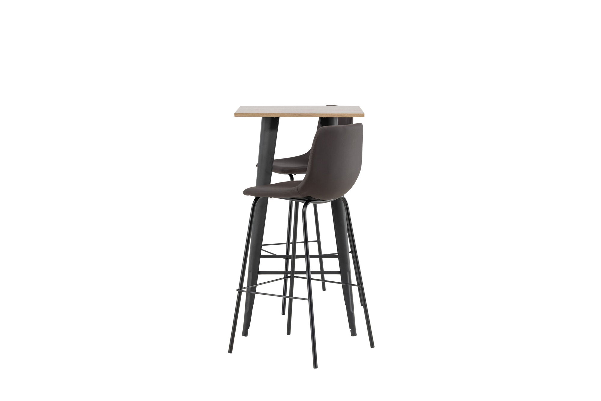 Venture Home Tempe Bar bord - Black / Nature MDF +Alexi Bar stol - Matte black / Dark brown PU _2