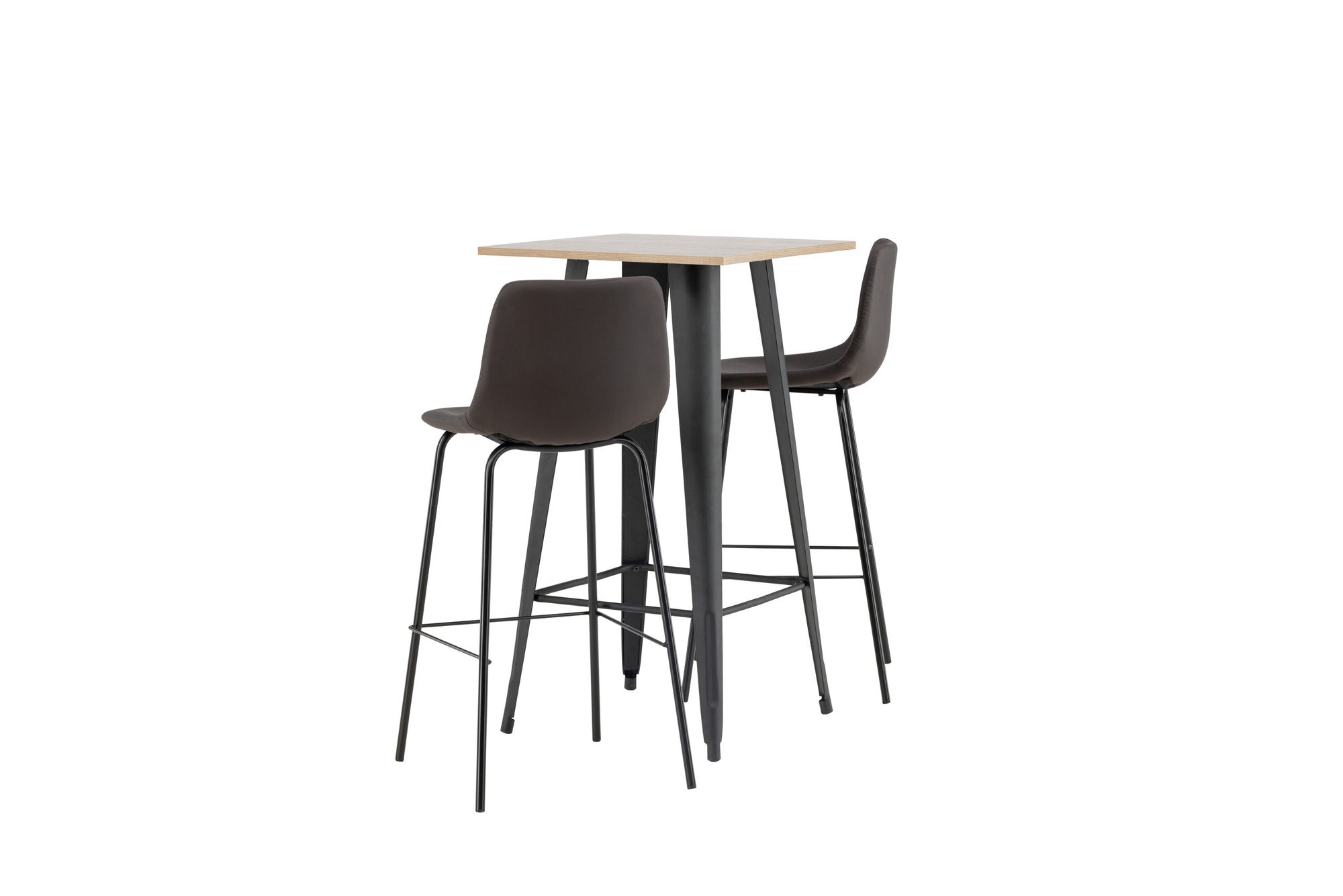 Venture Home Tempe Bar bord - Black / Nature MDF +Alexi Bar stol - Matte black / Dark brown PU _2