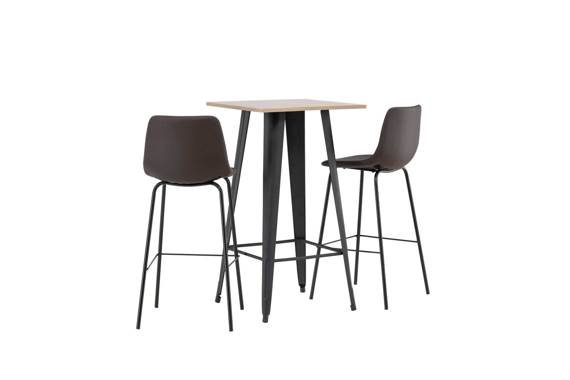 Venture Home Tempe Bar bord - Black / Nature MDF +Alexi Bar stol - Matte black / Dark brown PU _2