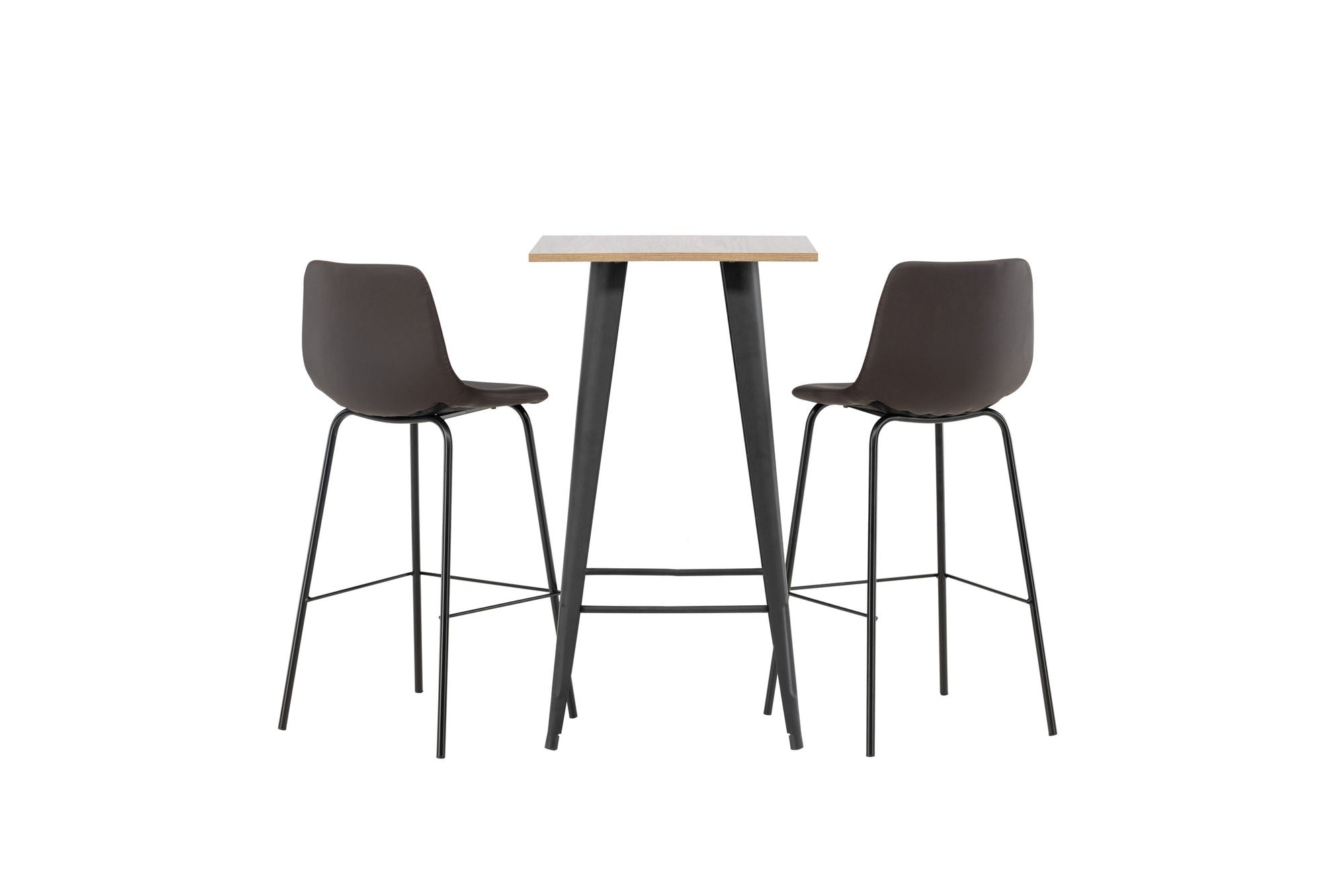 Venture Home Tempe Bar bord - Black / Nature MDF +Alexi Bar stol - Matte black / Dark brown PU _2
