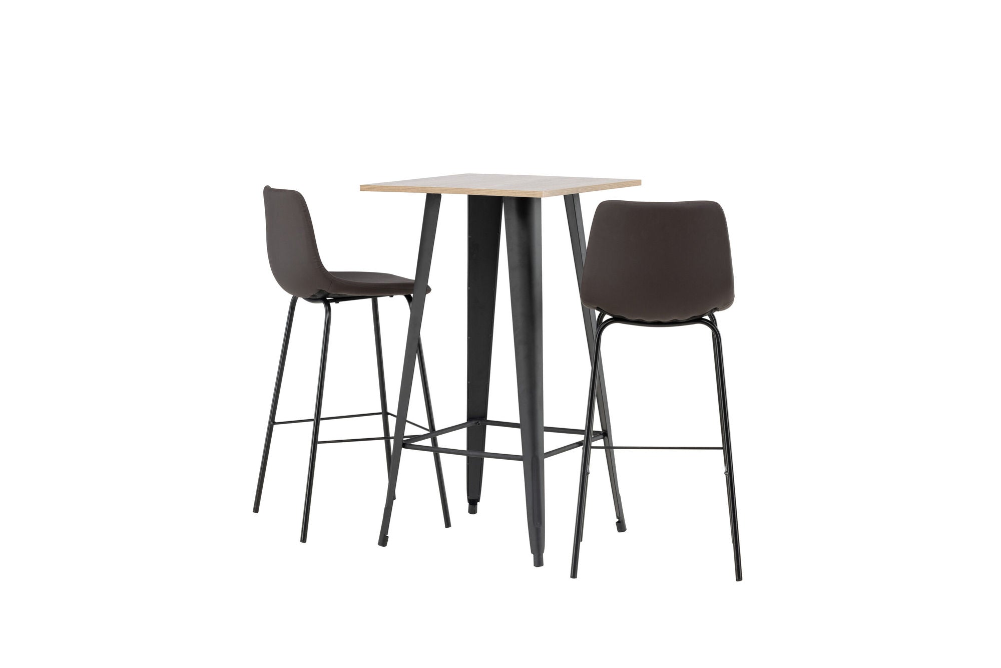Venture Home Tempe Bar bord - Black / Nature MDF +Alexi Bar stol - Matte black / Dark brown PU _2