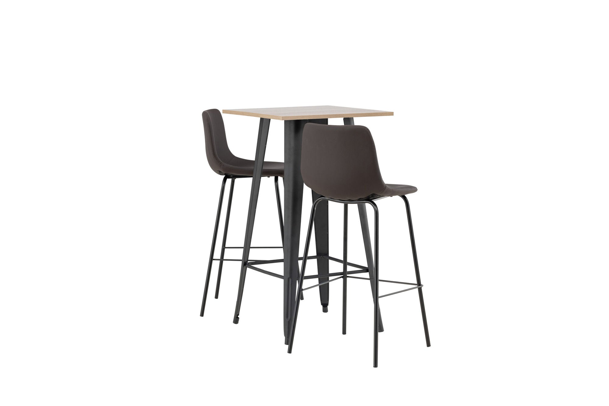 Venture Home Tempe Bar bord - Black / Nature MDF +Alexi Bar stol - Matte black / Dark brown PU _2