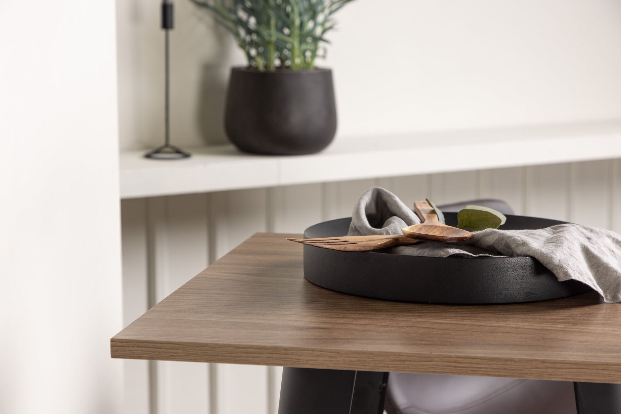 Venture Home Tempe Bar bord - Black / Nature MDF +Alexi Bar stol - Matte black / Dark brown PU _2