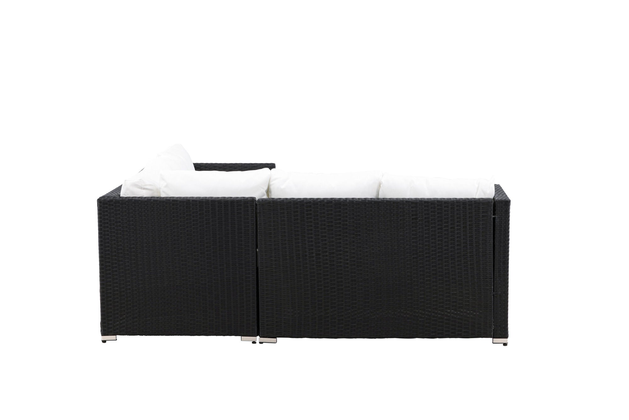 Venture Home Kuba Sofa Set - Black Wicker White Cushion