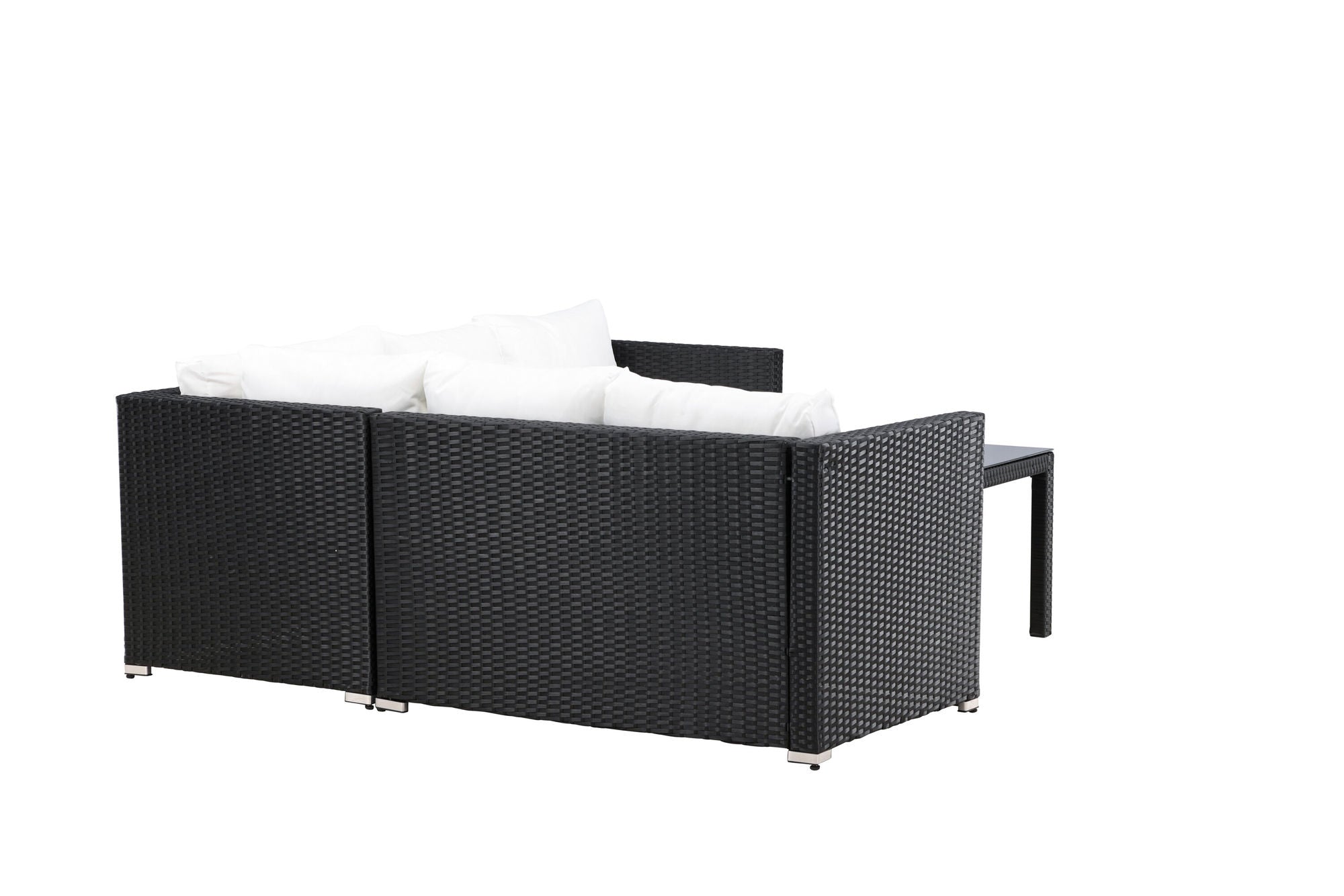 Venture Home Kuba Sofa Set - Black Wicker White Cushion