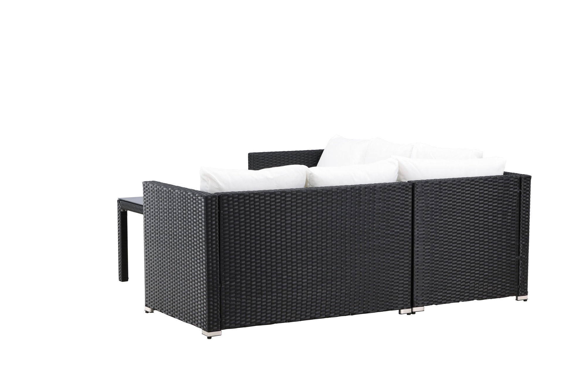 Venture Home Kuba Sofa Set - Black Wicker White Cushion