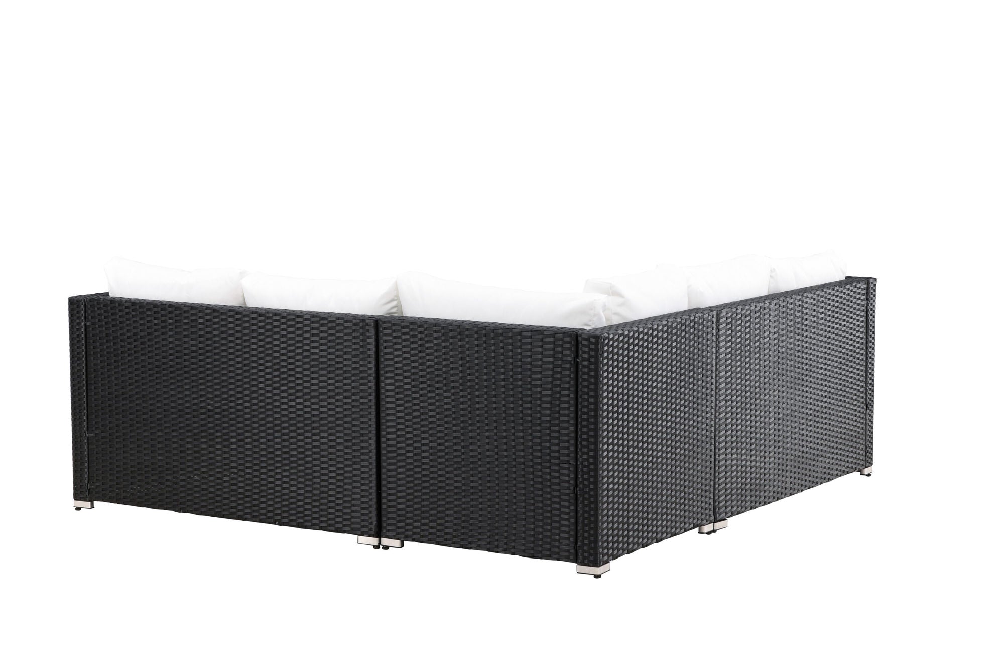 Venture Home Kuba Sofa Set - Black Wicker White Cushion