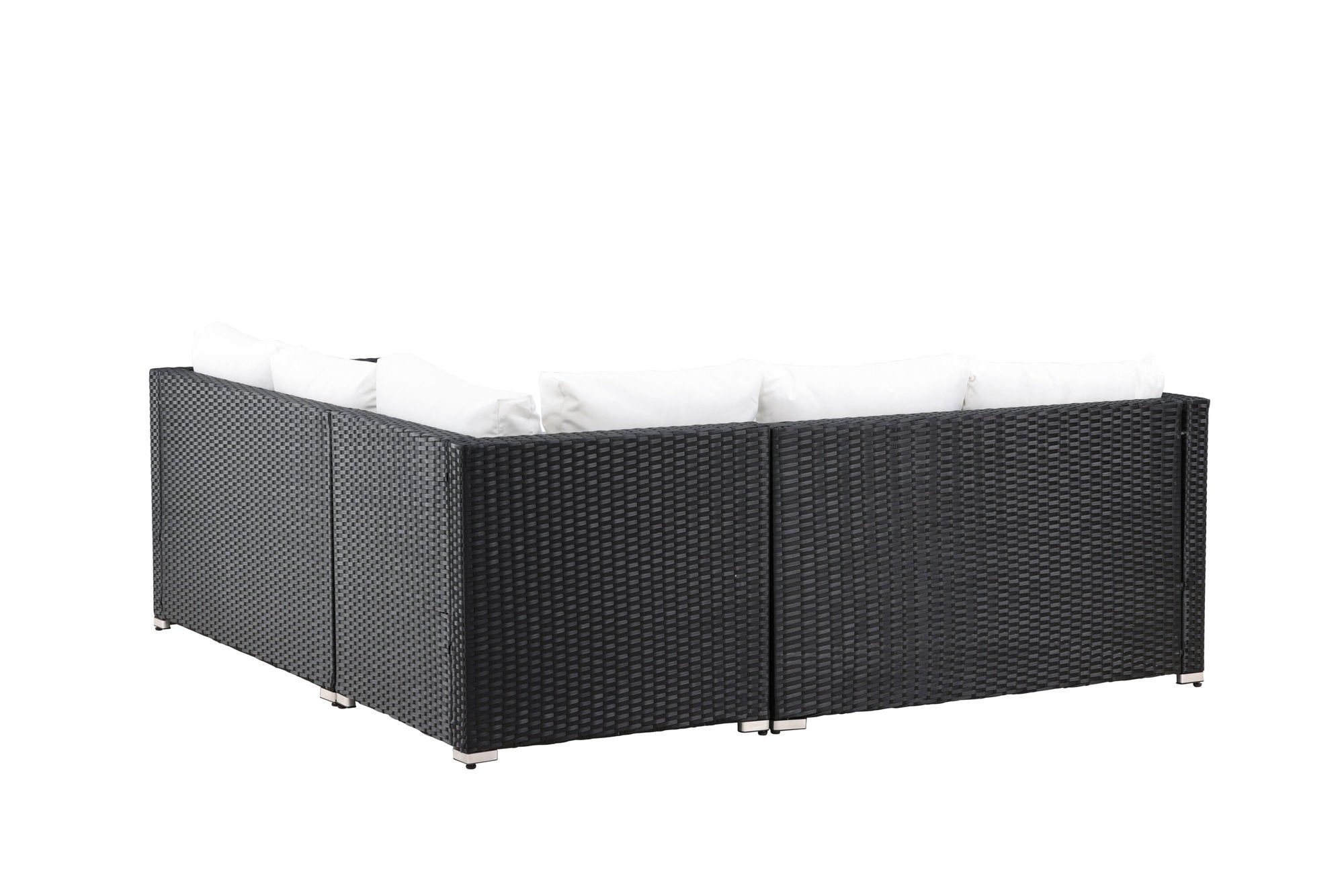 Venture Home Kuba Sofa Set - Black Wicker White Cushion