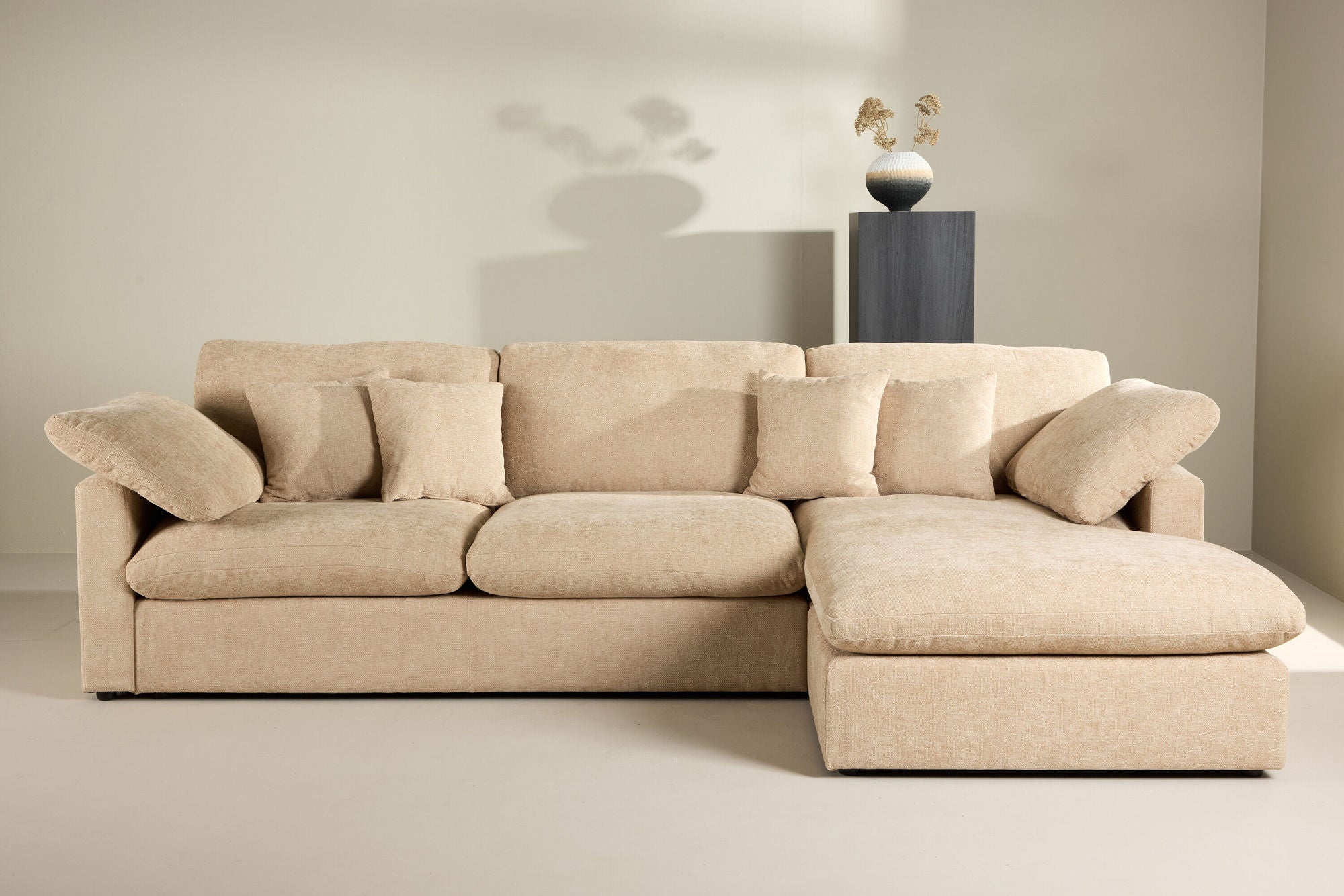 Vind Amalfi hjørne Sofa - Sand Fabric /