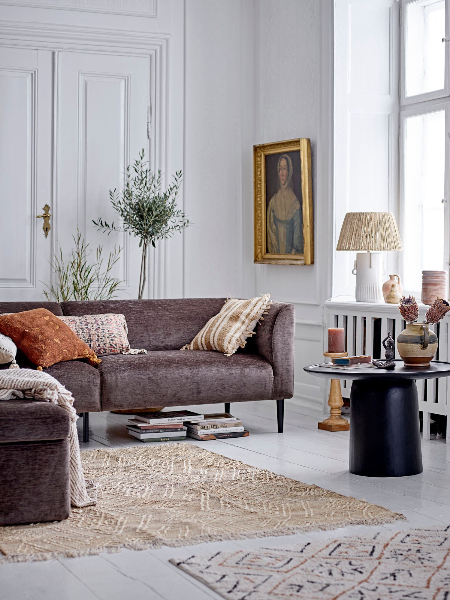 Bloomingville Rama Bordlampe, Hvid, Stentøj