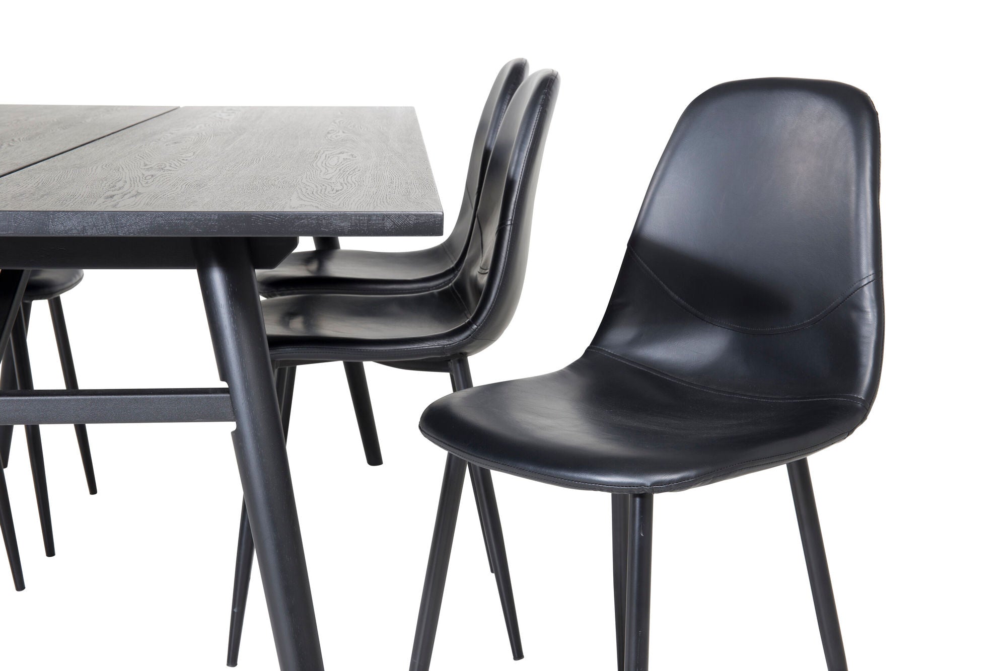 Venture Home Sleek Extentionbord Black Brushed - 195*95+Polar Spisebordsstol - Black / Black_6