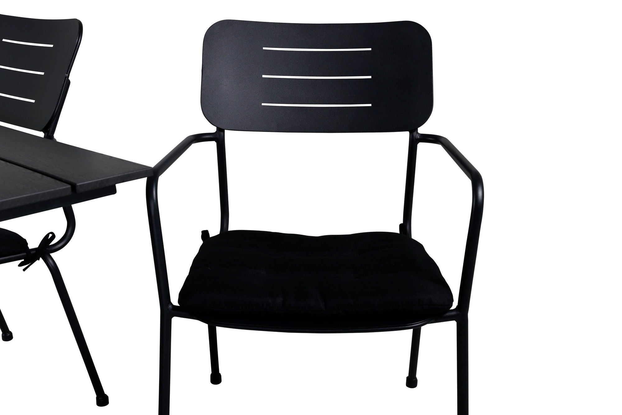 Venture Home Denver 70*120 Black/Black+Nicke Dining chair w. armrest - Black Steel_4