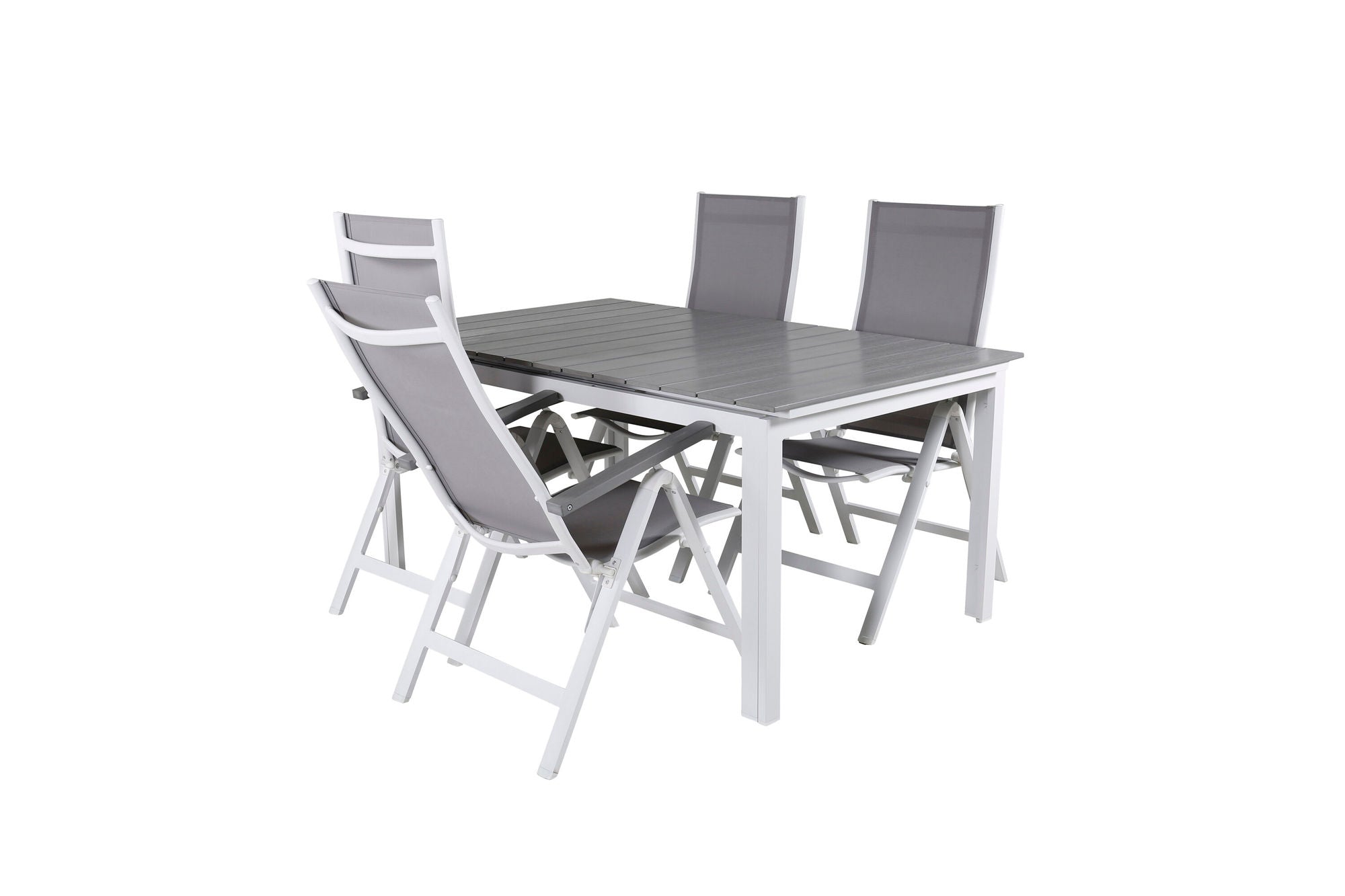 Venture Home Levels bord 160/240 - White/Grey+Albany Light 5-pos white alu / Grey Textilene_4