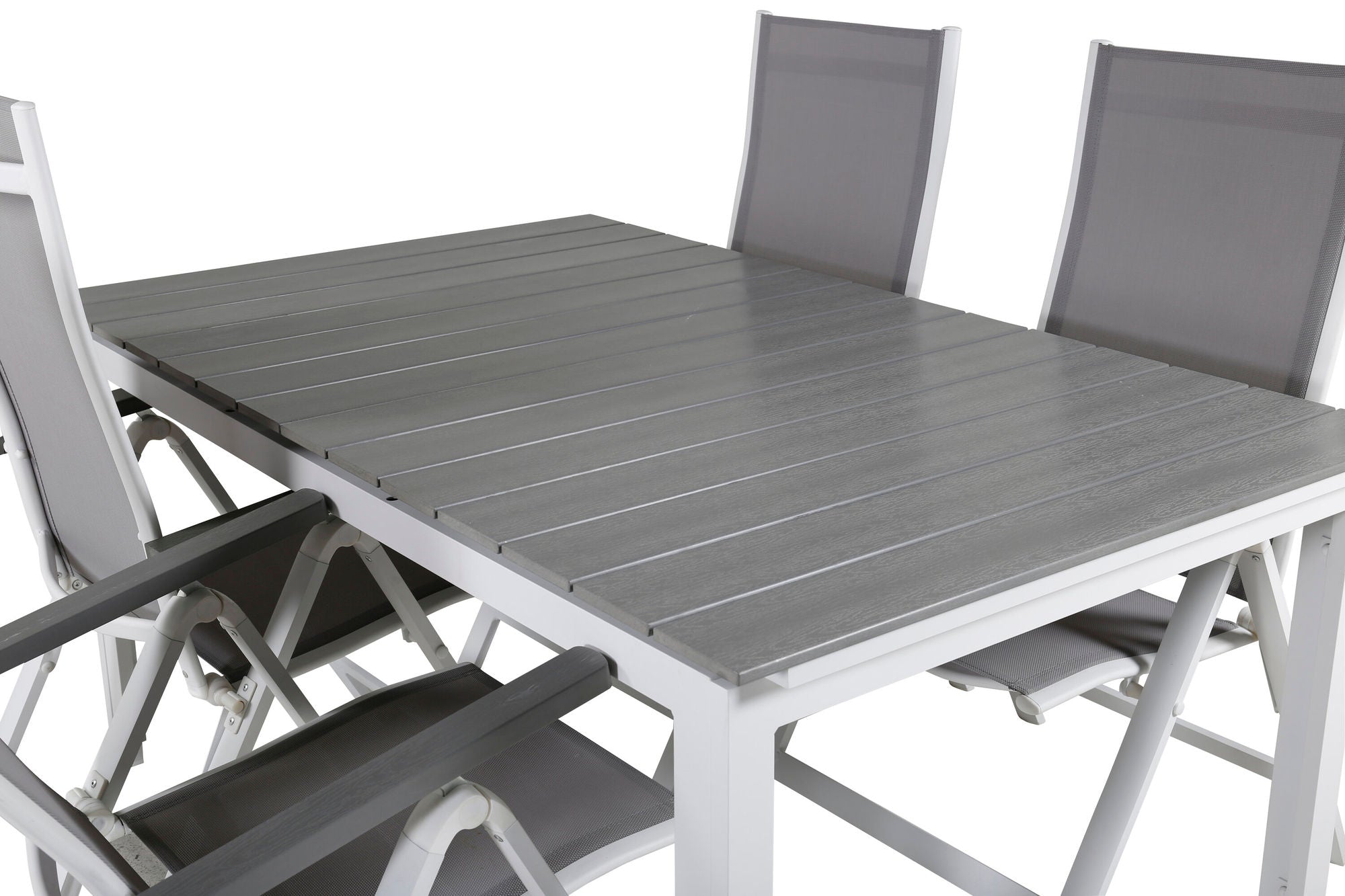 Venture Home Levels bord 160/240 - White/Grey+Albany Light 5-pos white alu / Grey Textilene_4