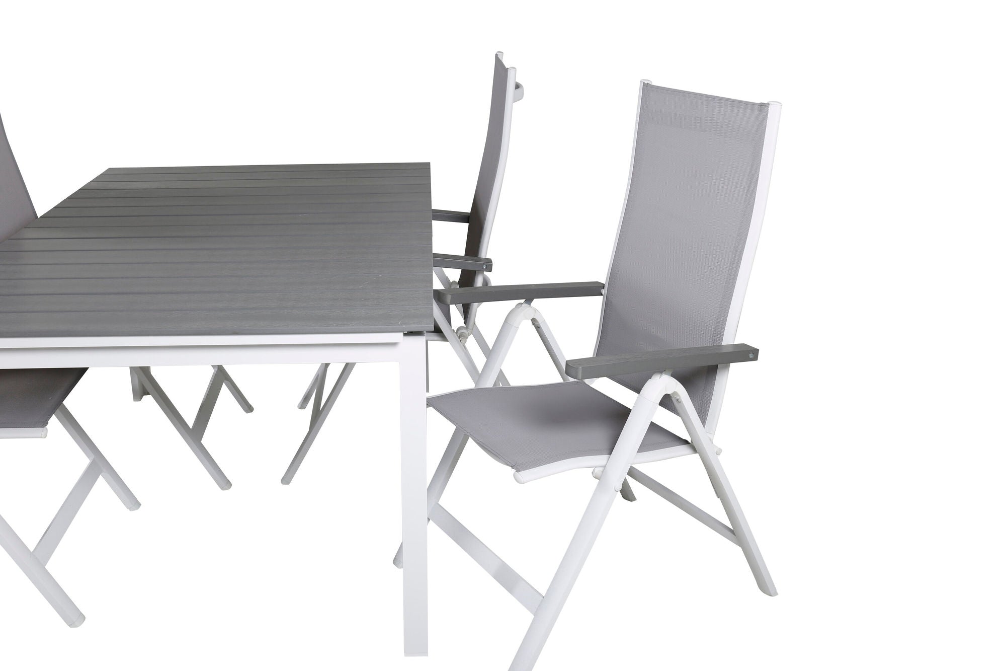 Venture Home Levels bord 160/240 - White/Grey+Albany Light 5-pos white alu / Grey Textilene_4