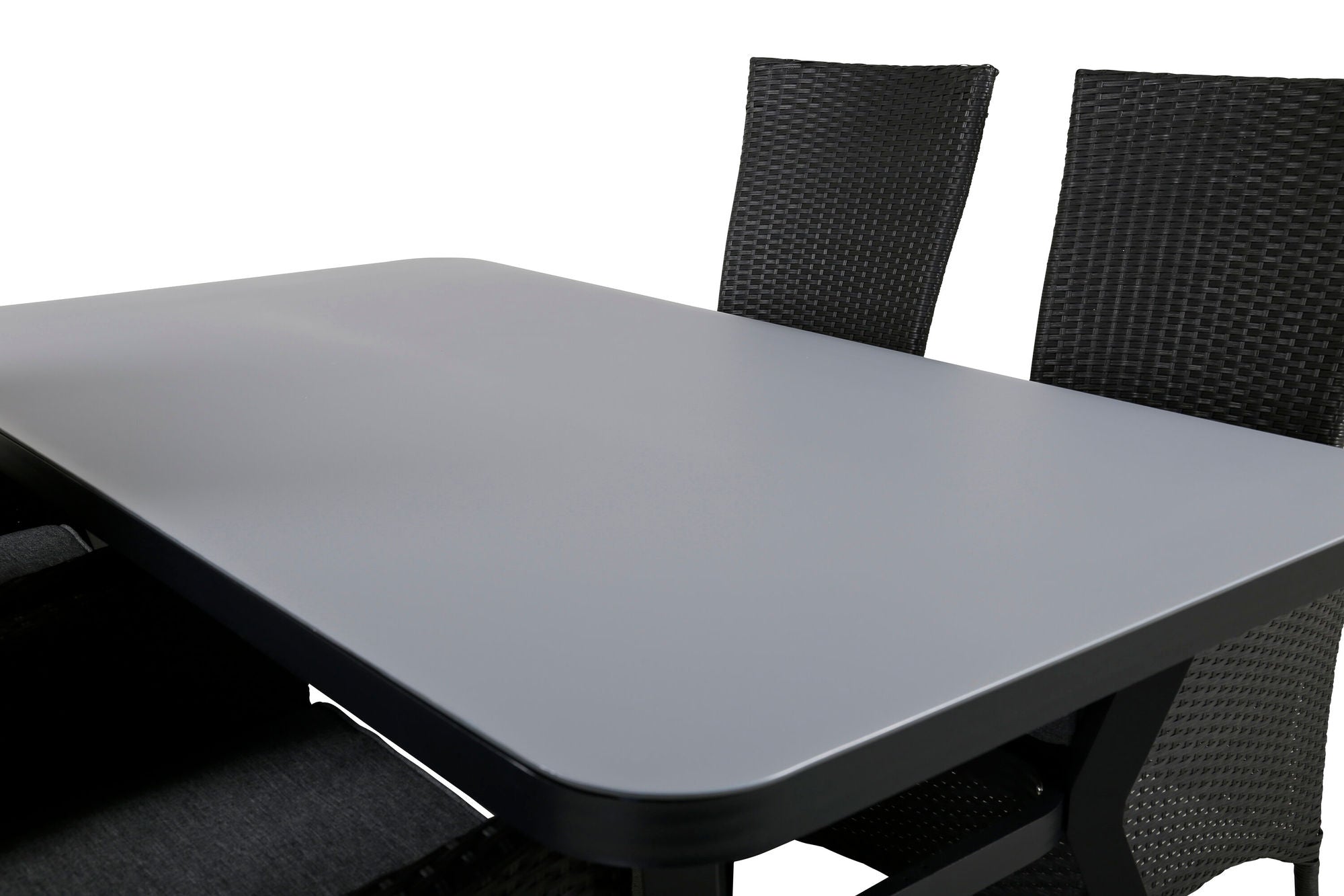 Venture Home Virya spisebord - BLACK Alu / Grey Glass - small bord+Padova stol (Recliner) - Black/Grey_4