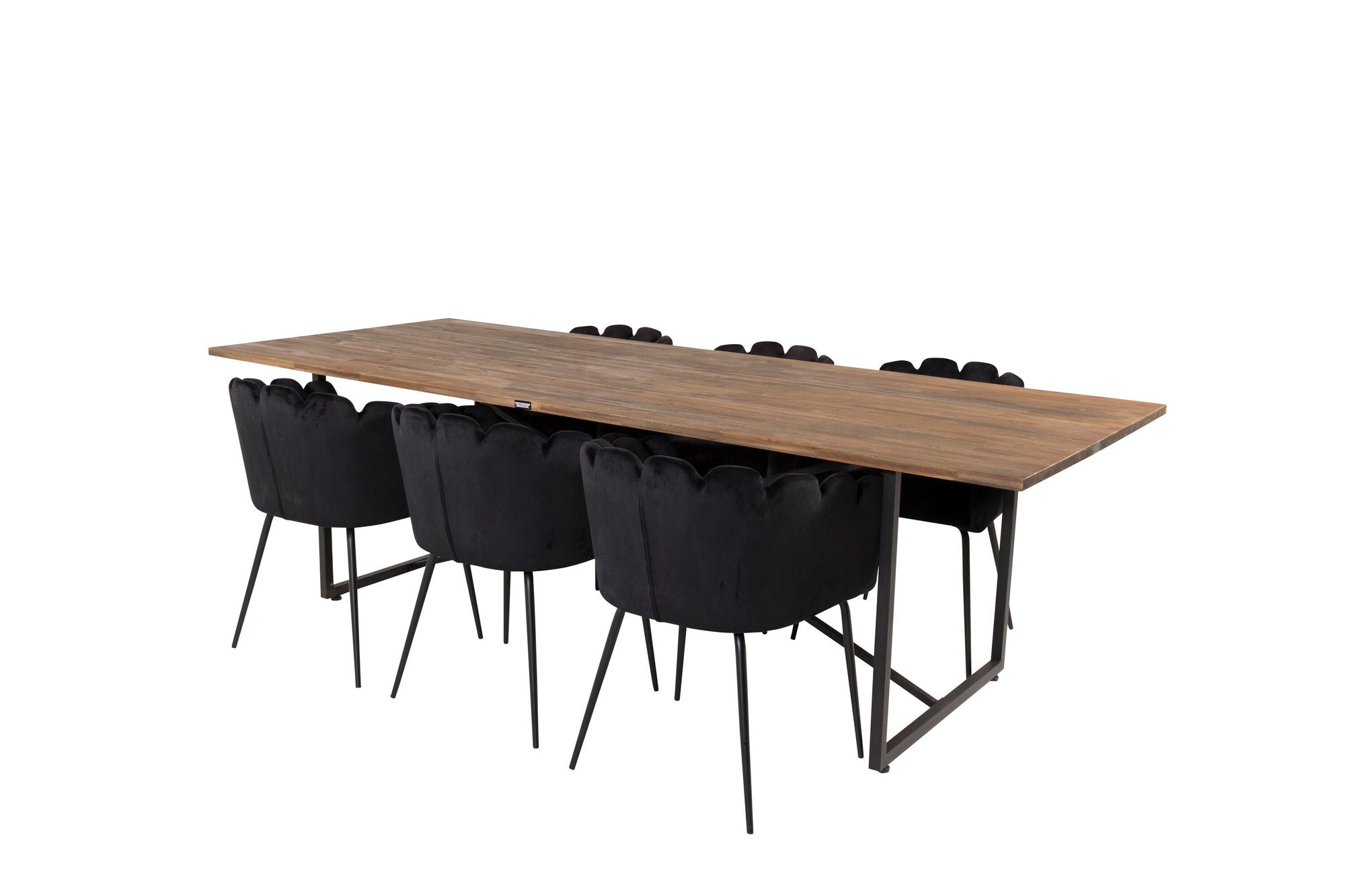 Venture Home Padang Matbord - Svart / mörk Teak - 250*100*H76+Limhamn - stol - Black Velvet_6