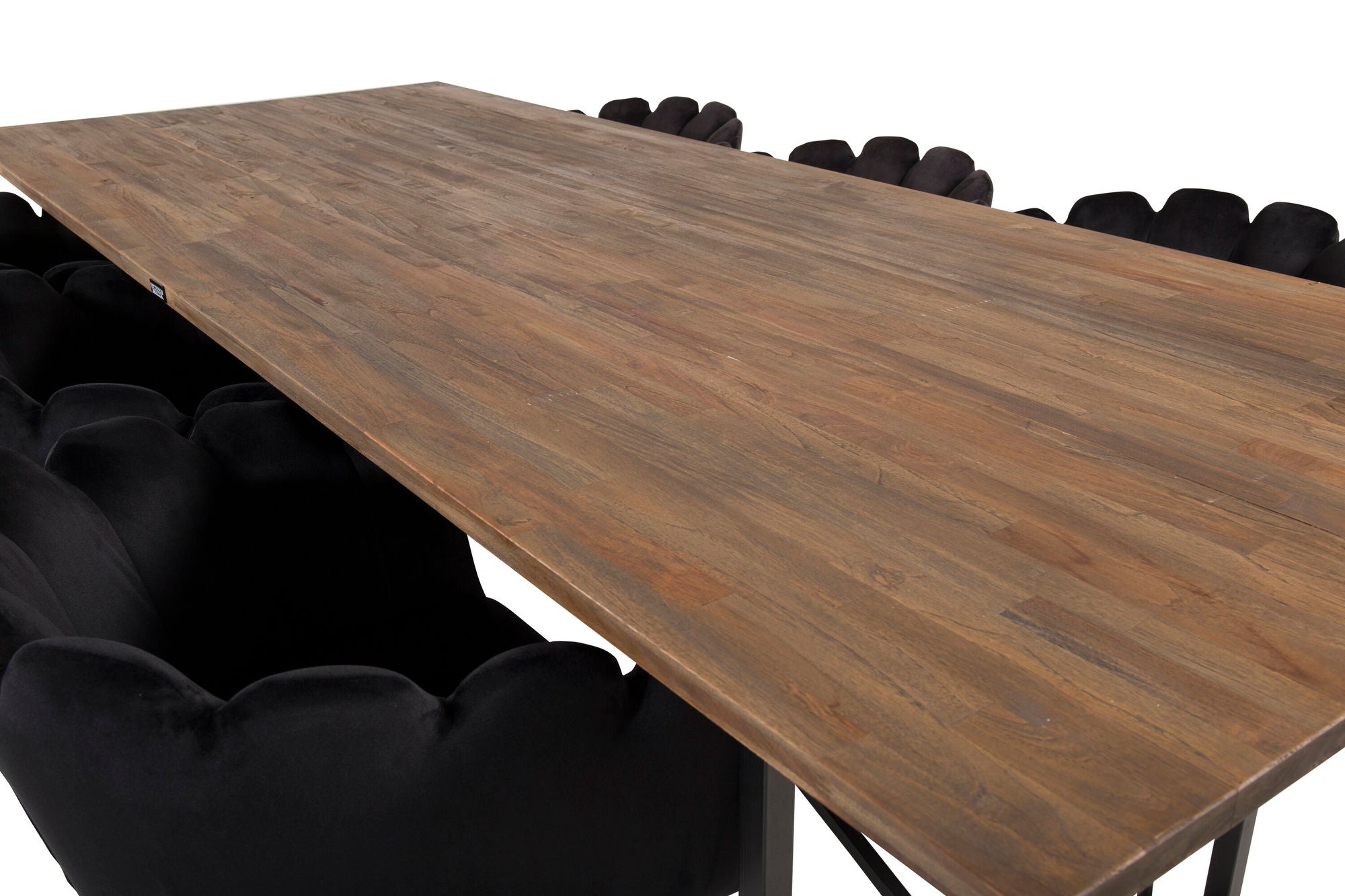 Venture Home Padang Matbord - Svart / mörk Teak - 250*100*H76+Limhamn - stol - Black Velvet_6